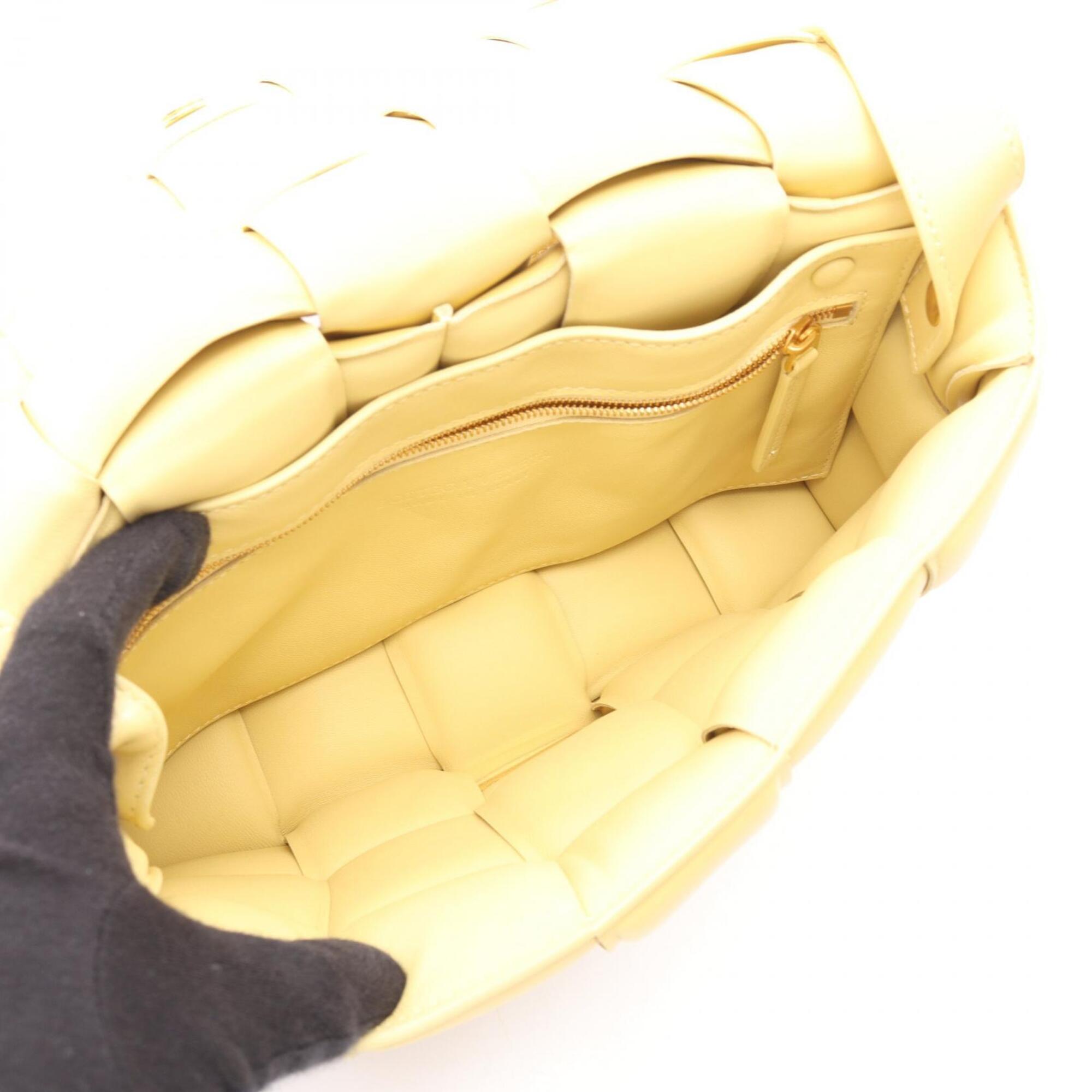 Bottega Veneta Yellow Leather Handbag Shoulder Bag (Pre-Owned)