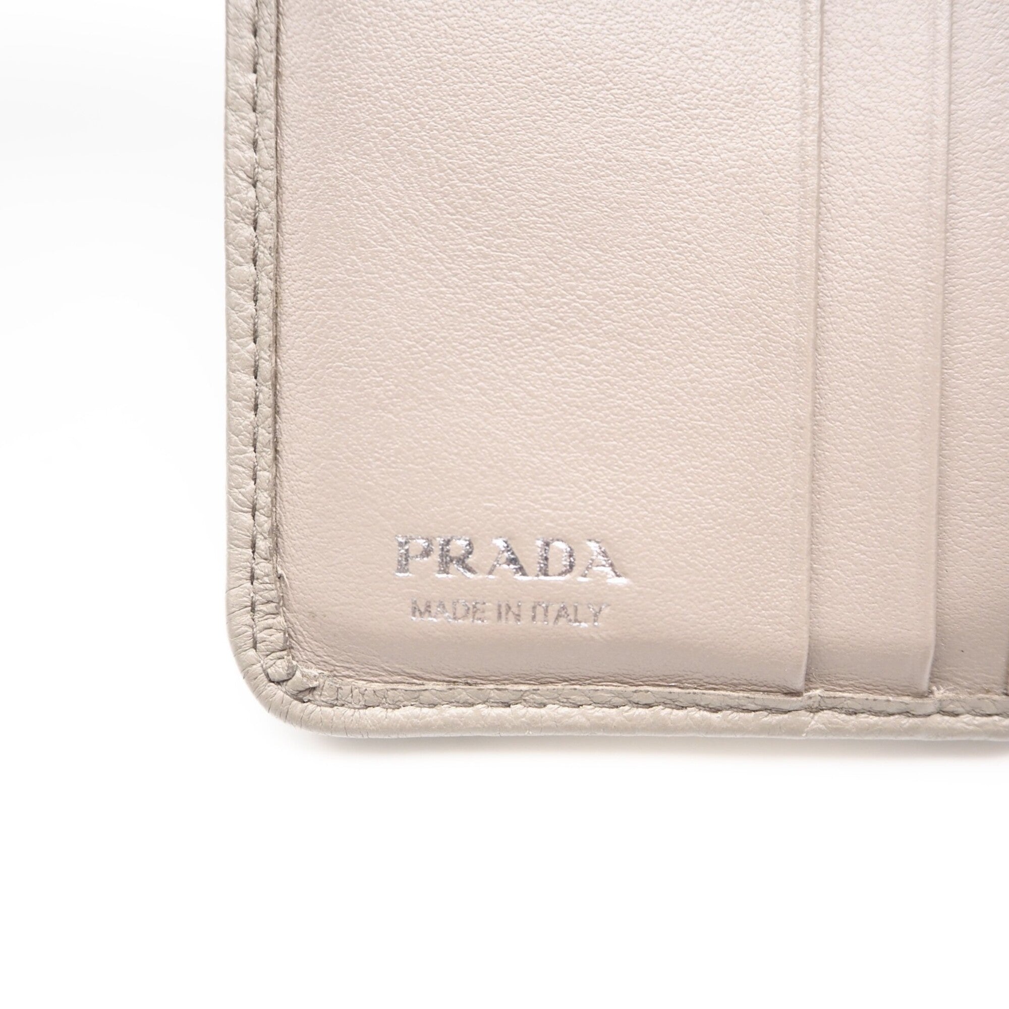 Prada Grayish Leather Wallet (Bi-Fold) (Pre-Owned)