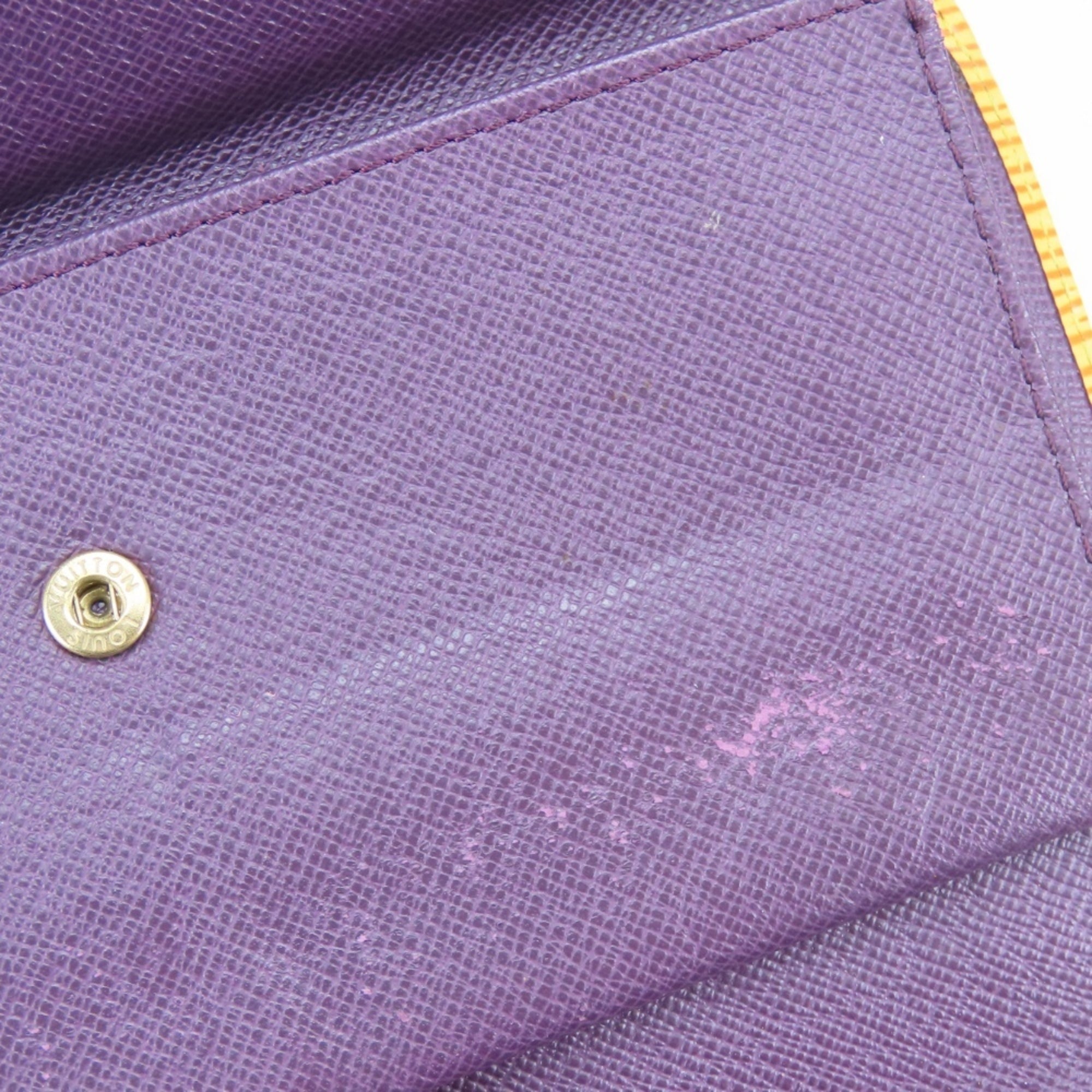 Louis Vuitton Purple Yellow Epi Leather Wallet (Tri-Fold) (Pre-Owned)
