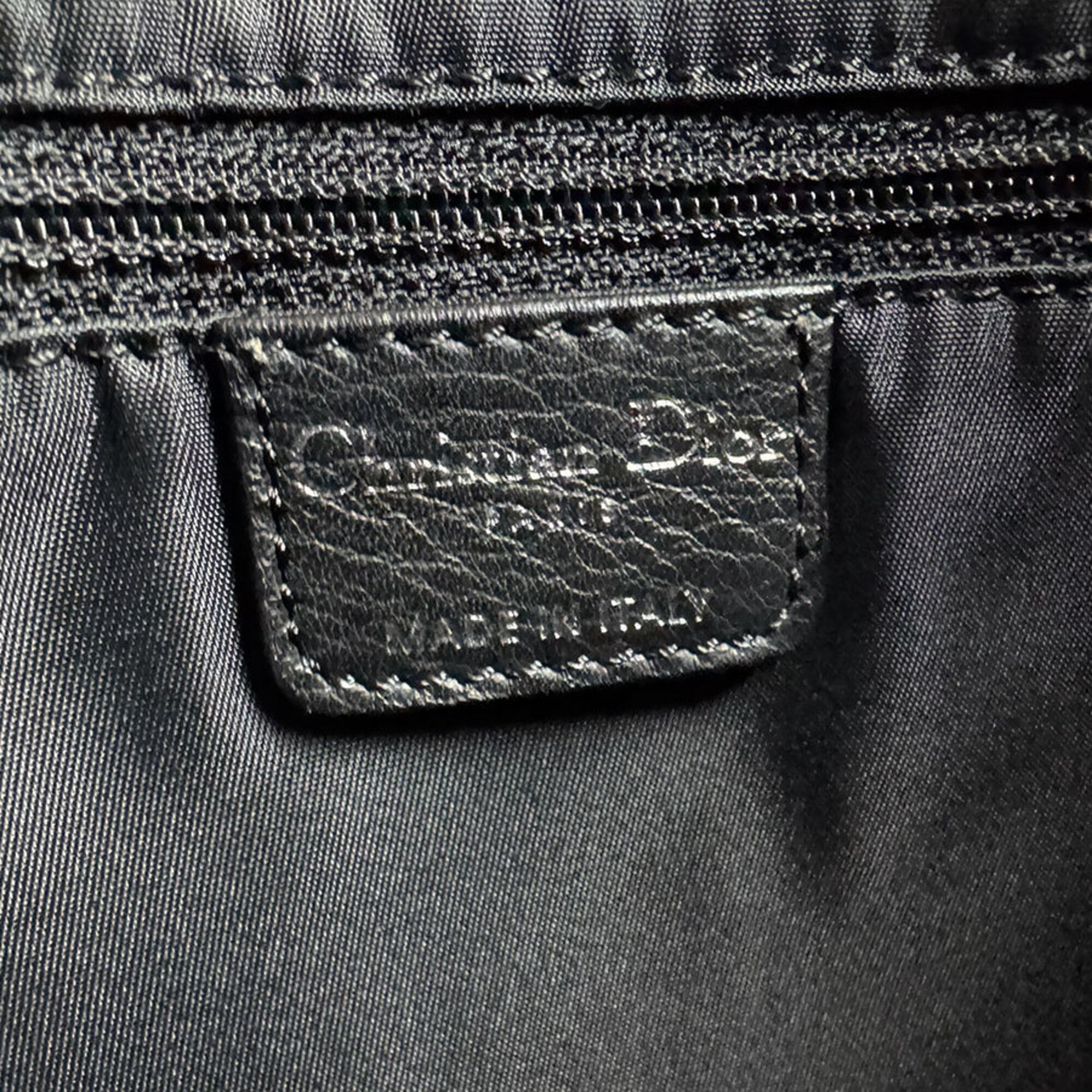 Christian Dior Black Canvas Leather Shoulder Bag (Pre-Owned)