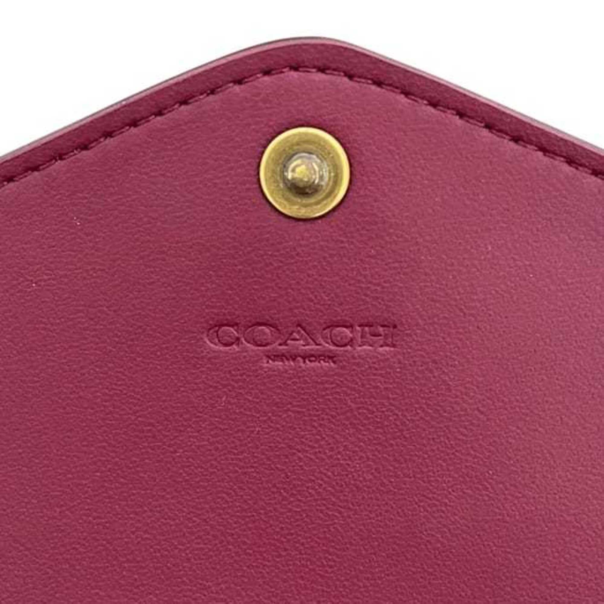 Coach Signature Beige Brown Signature Line Long Wallet (Bi-Fold) (Pre-Owned)