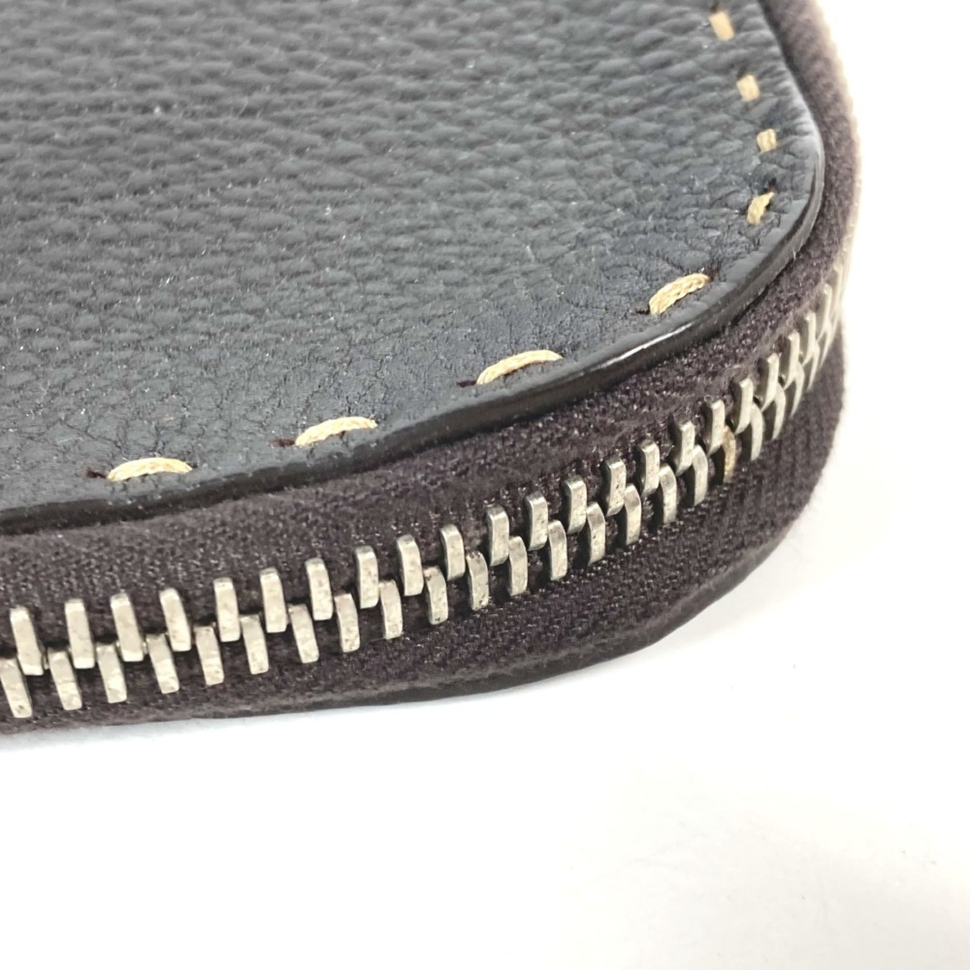 Fendi Dark Brown Leather Clutch Bag Pouch (Pre-Owned)