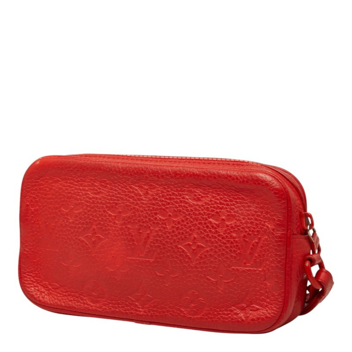 Louis Vuitton Red Color Leather Clutch Bag Pochette (Pre-Owned)