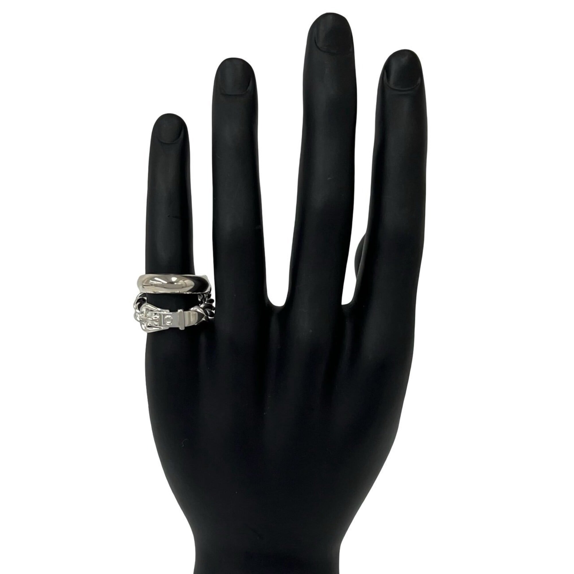 Hermes Silver Silver 925 Band Ring (Pre-Owned)