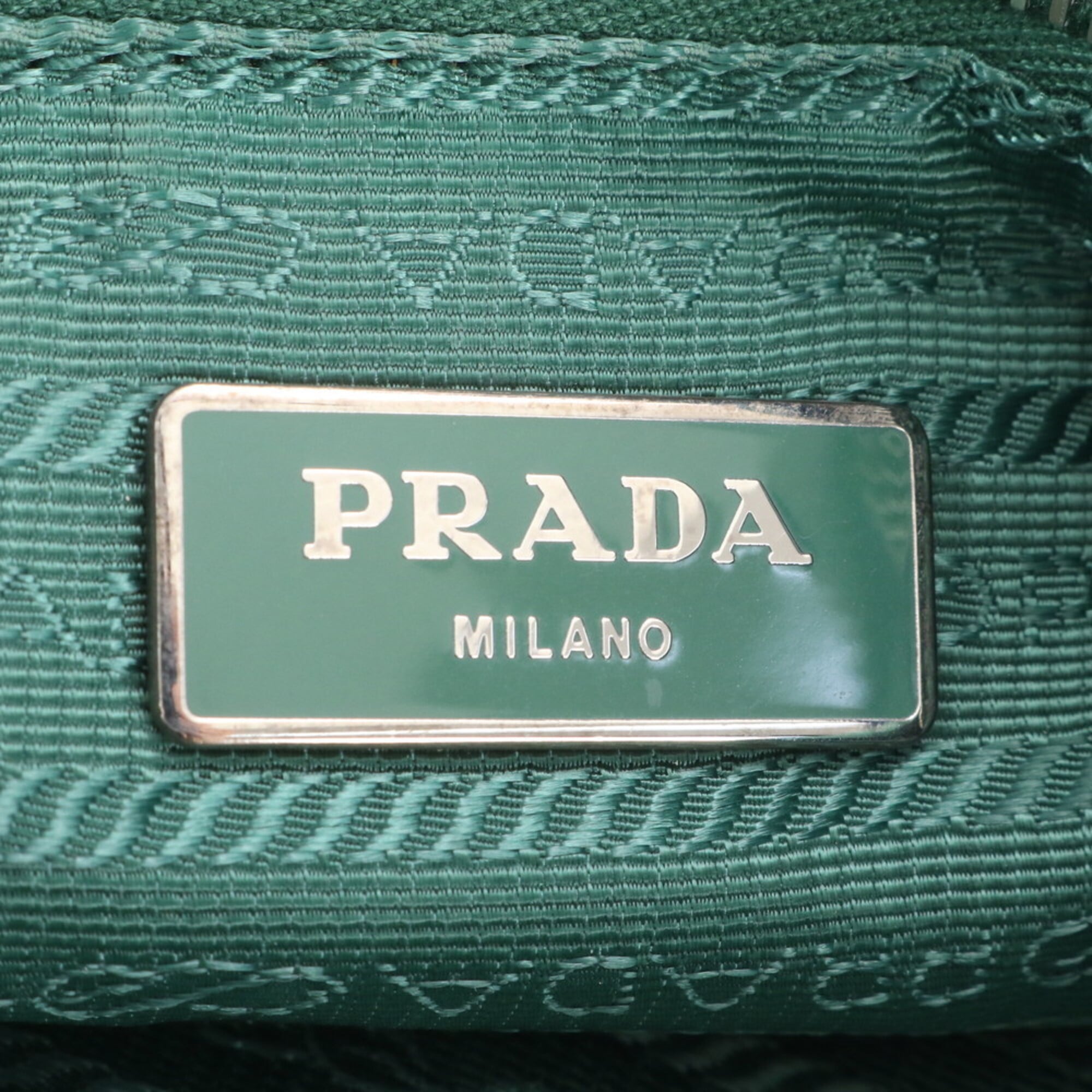 Prada Multi-Color Leather Canvas Shoulder Bag Tote Bag (Pre-Owned)