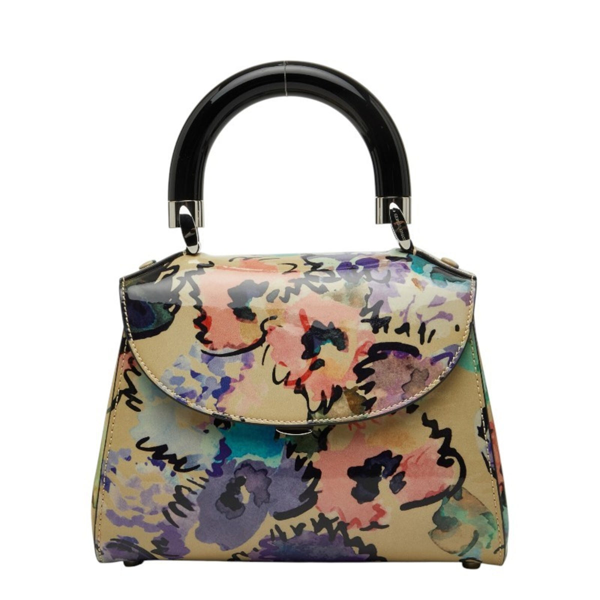 Giorgio Armani Beige Multi-Color Leather Handbag (Pre-Owned)