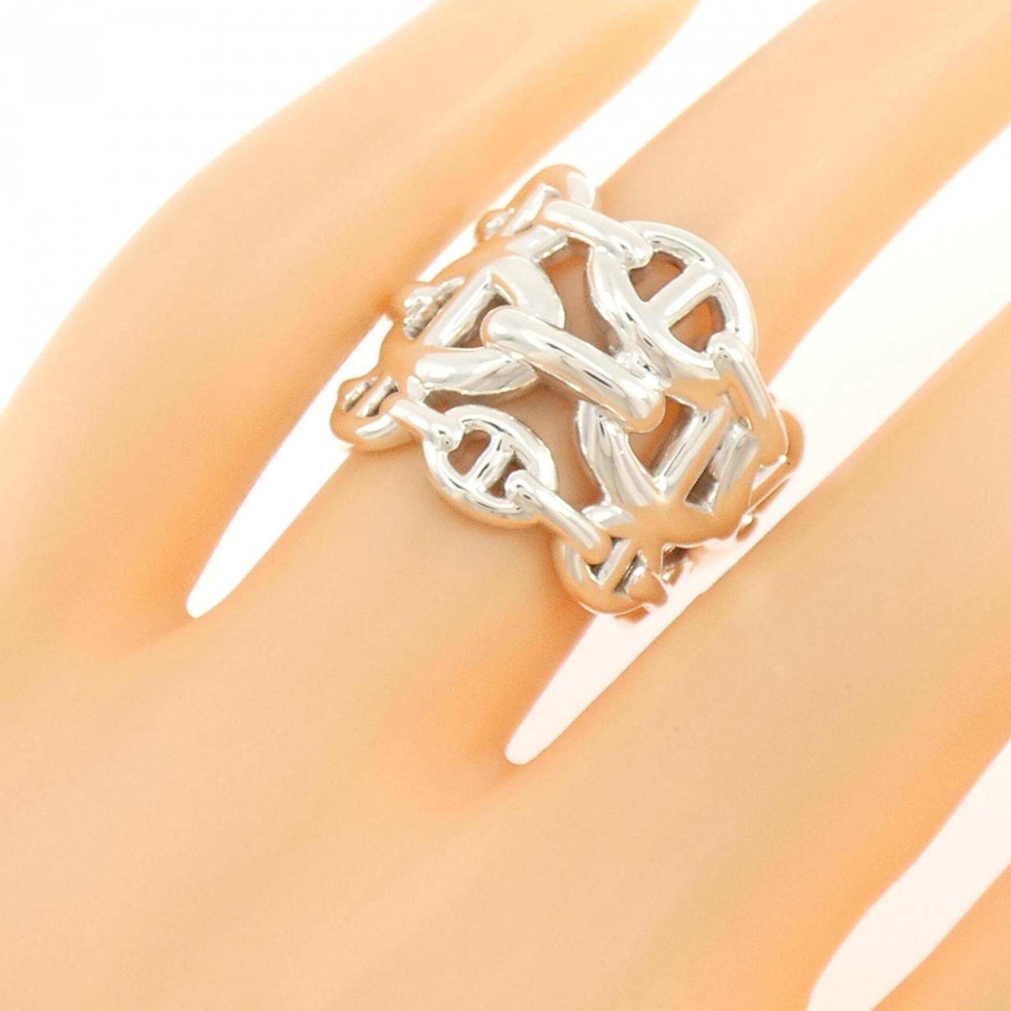 Hermes Silver 925 Band Ring (Pre-Owned)
