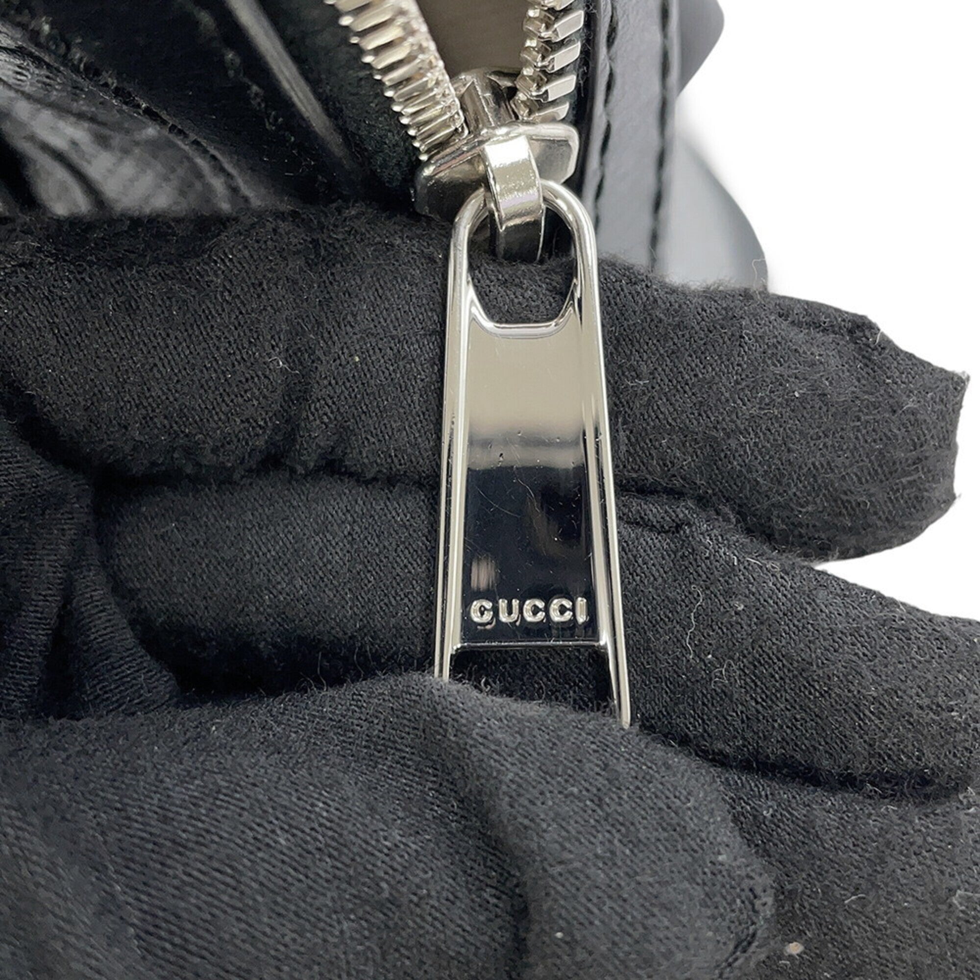 Gucci Black Embossed Leather Backpack (Pre-Owned)