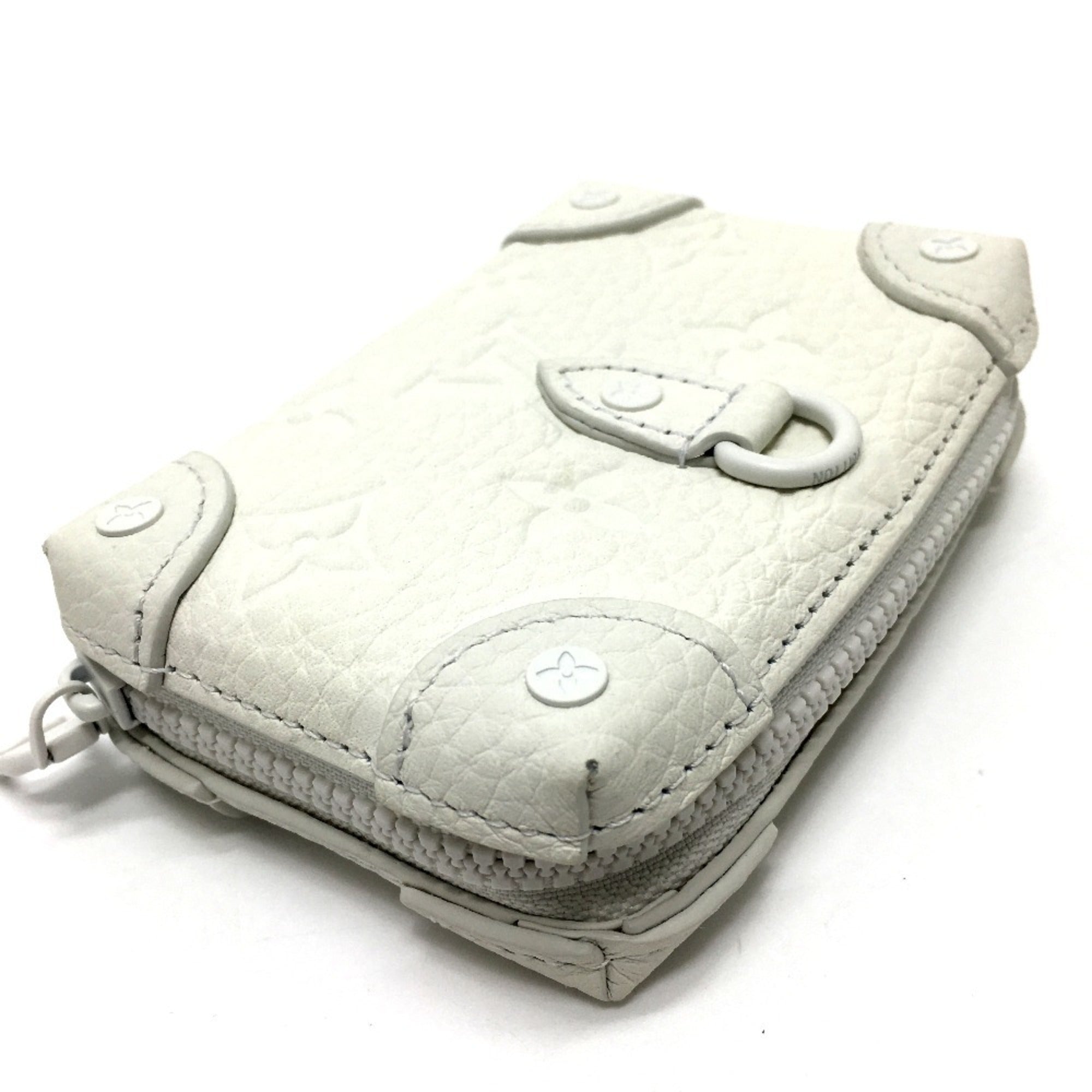 Louis Vuitton Monogram White Leather Coin Purse/Coin Case (Pre-Owned)