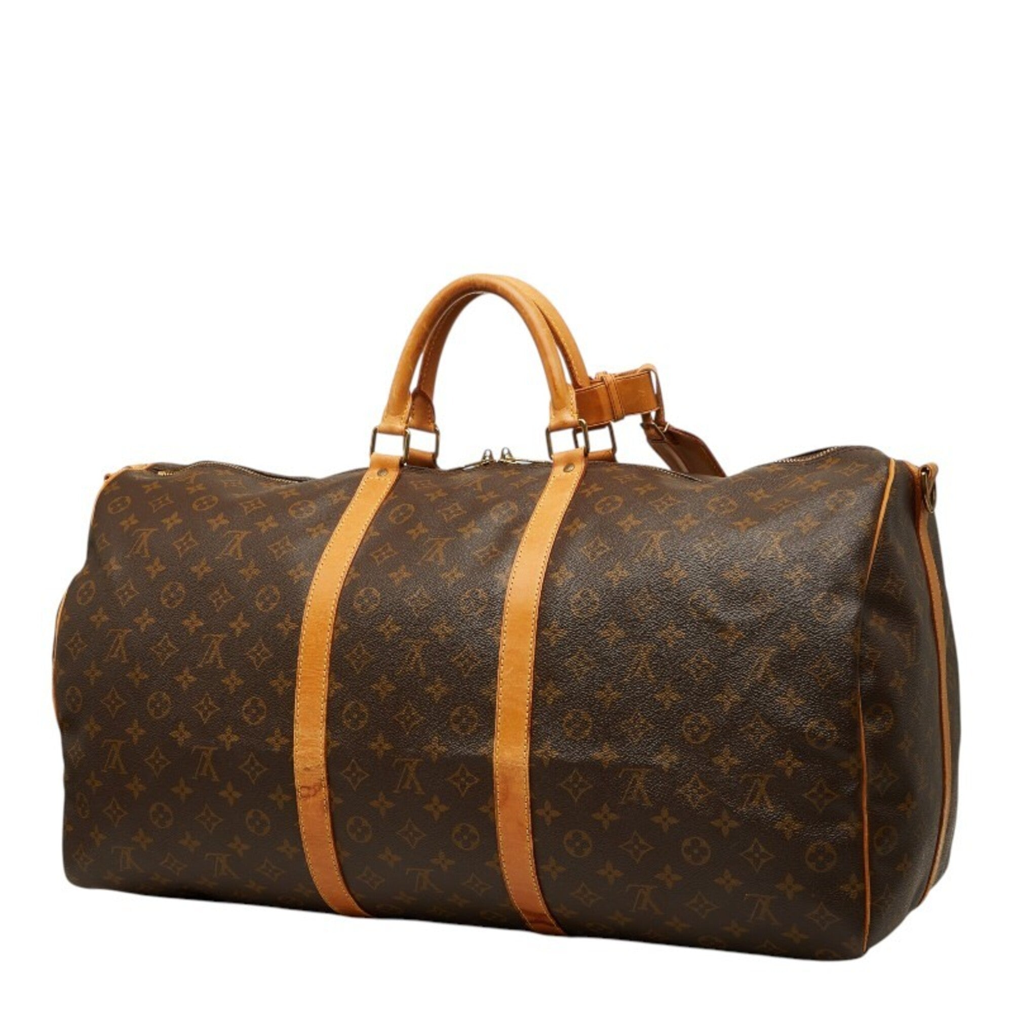 Louis Vuitton Brown Pvc Leather Boston Bag Shoulder Bag (Pre-Owned)