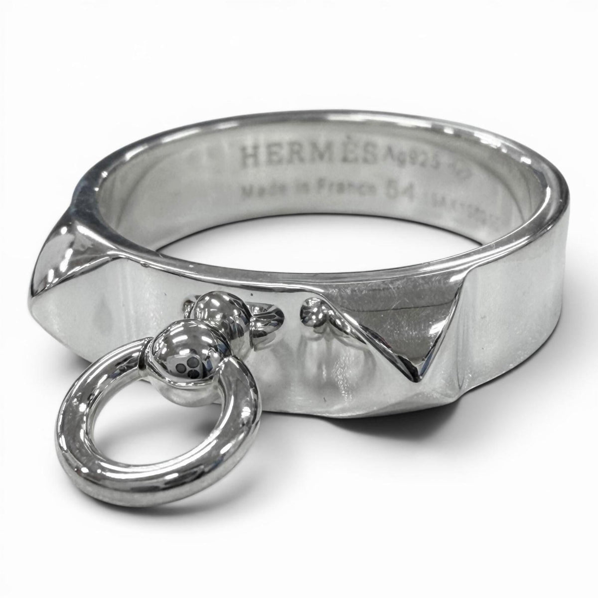 Hermes Silver Silver 925 Band Ring (Pre-Owned)