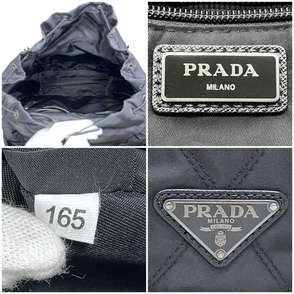 Prada Black Nero Nylon Leather Backpack (Pre-Owned)