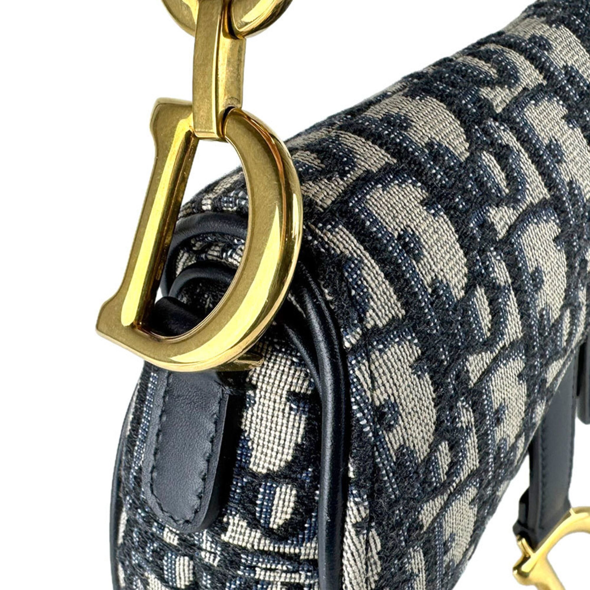 Christian Dior Navy Canvas Handbag Shoulder Bag (Pre-Owned)