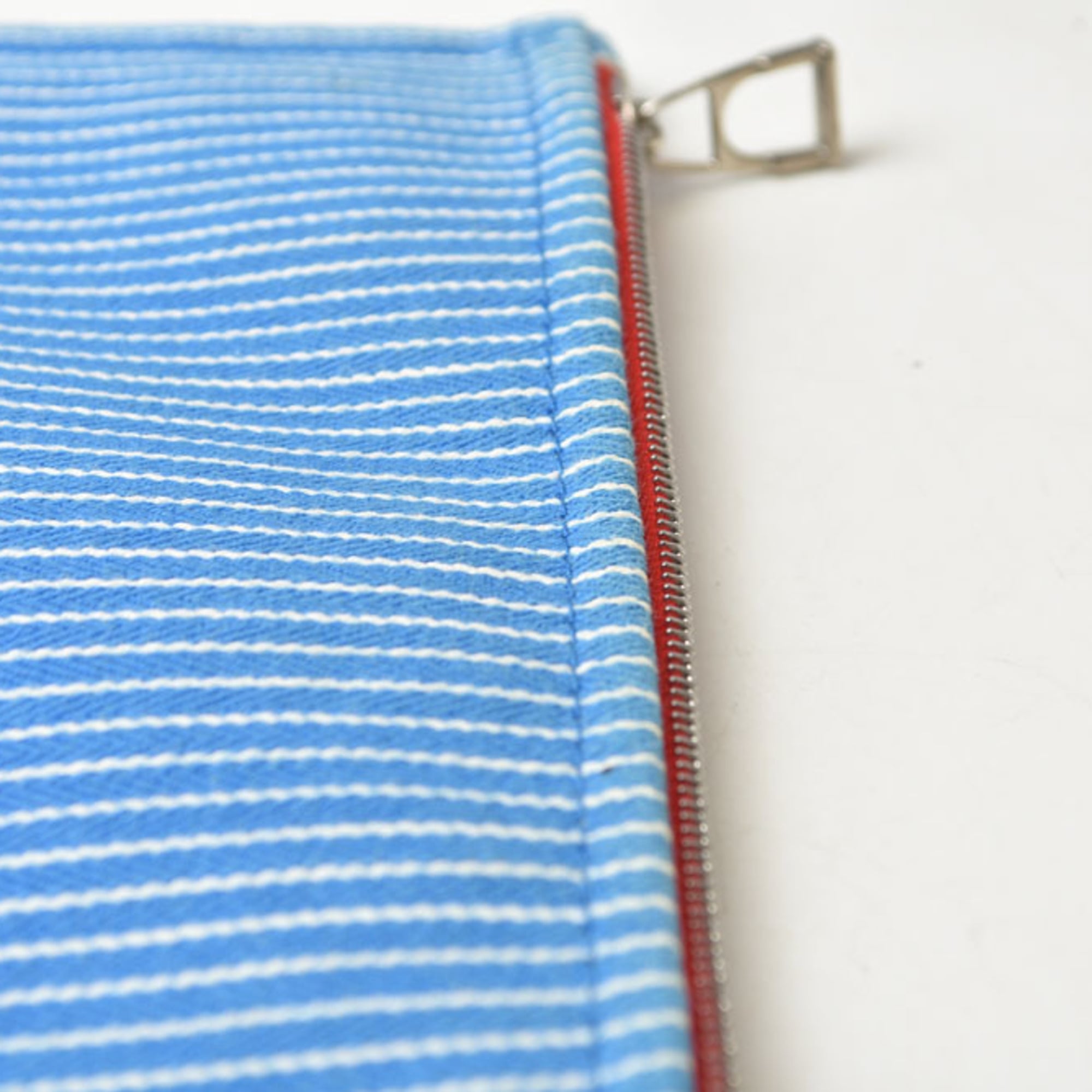 Hermes Blue White Cotton Pouch (Pre-Owned)