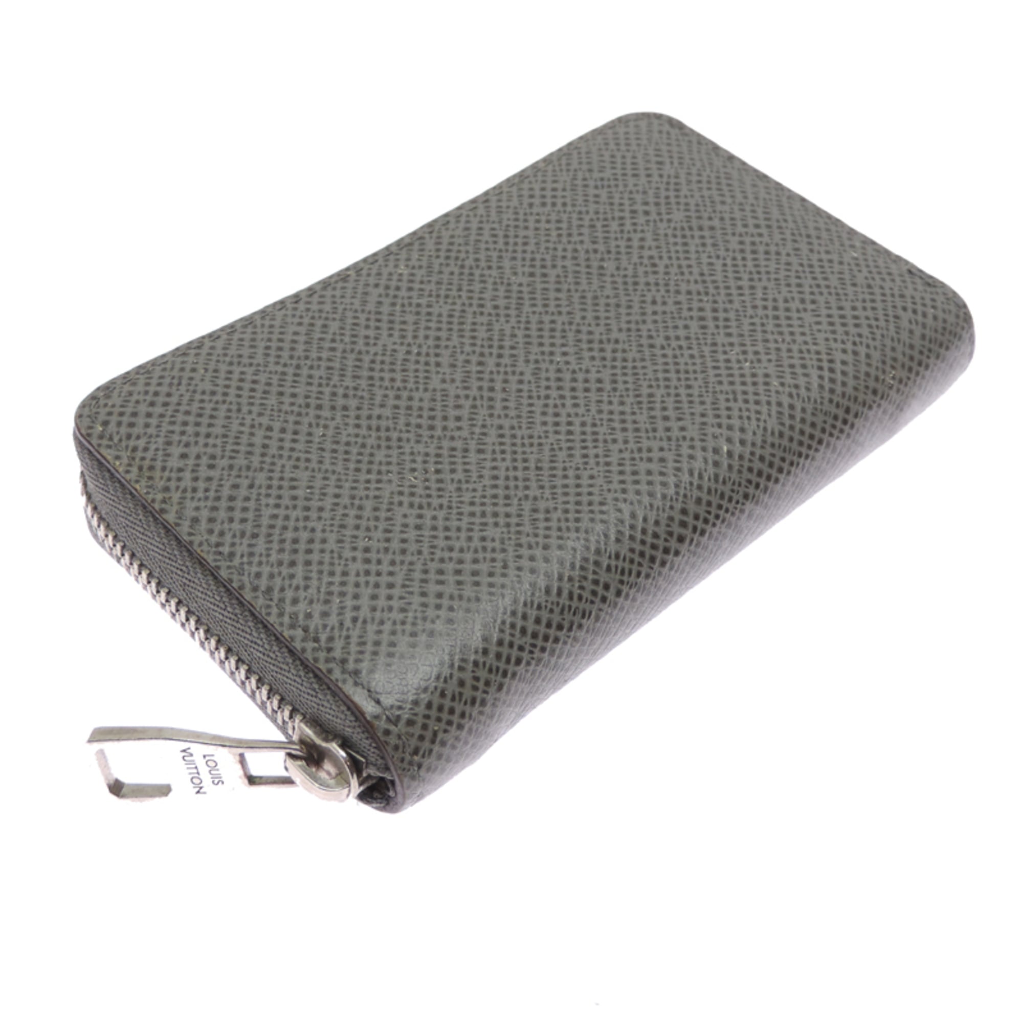 Louis Vuitton Gray Taiga Leather Coin Purse/Coin Case (Pre-Owned)