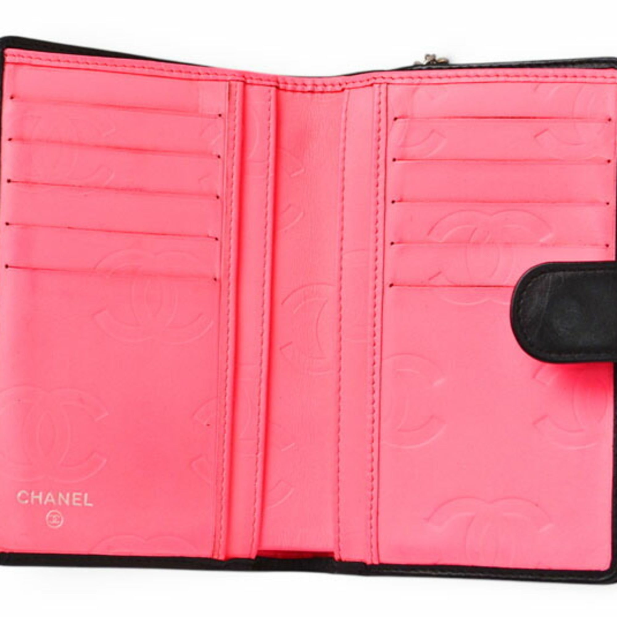 Chanel Black Leather Wallet (Bi-Fold) (Pre-Owned)