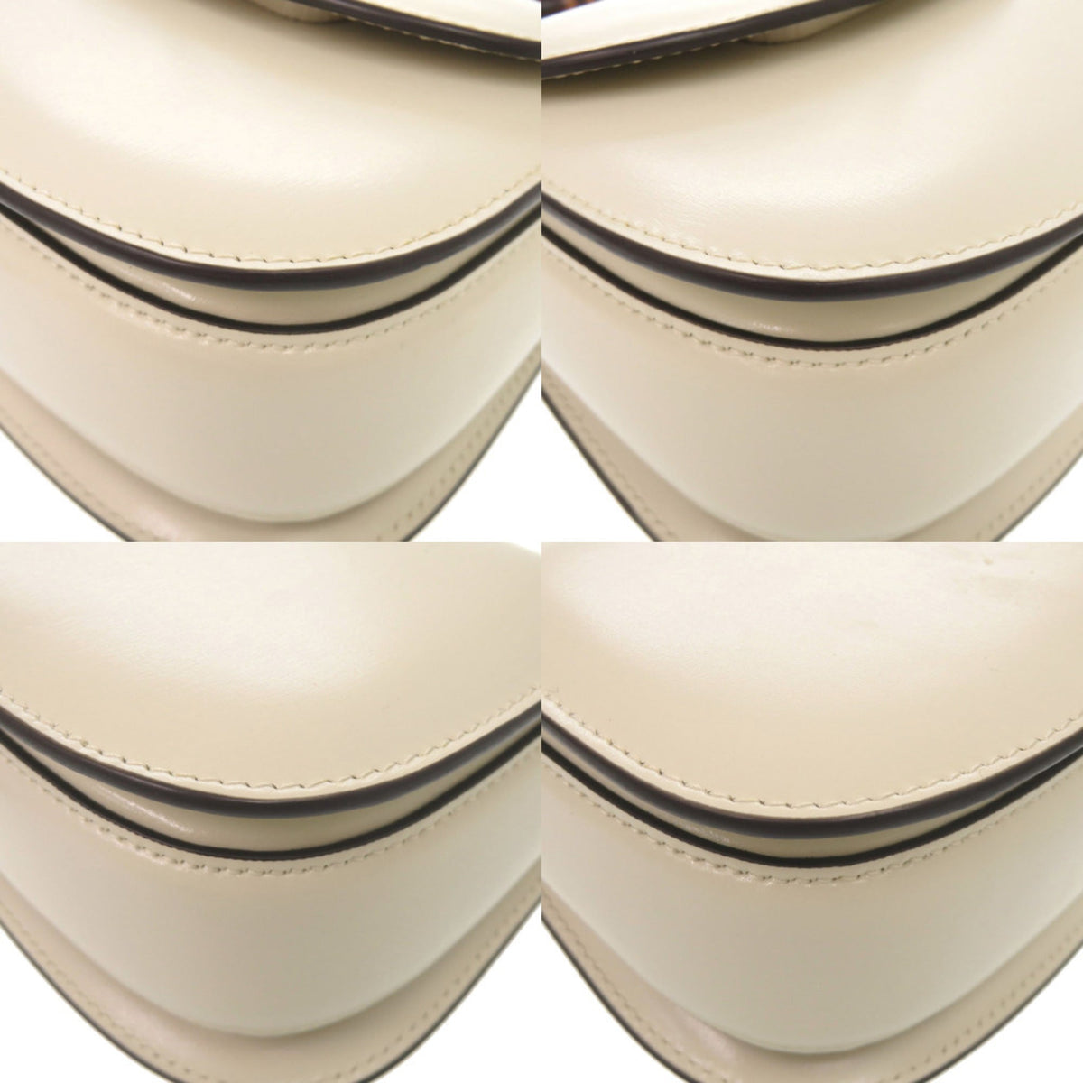 Gucci Ivory Leather Handbag Shoulder Bag (Pre-Owned)