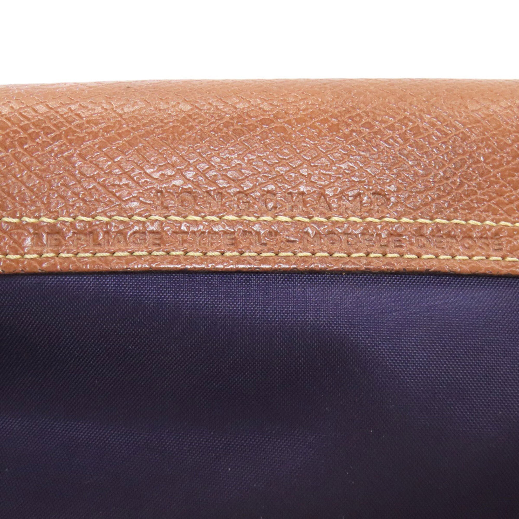 Longchamp Purple Nylon Handbag (Pre-Owned)