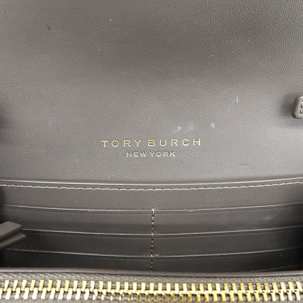 Tory Burch Grayish Leather Shoulder Bag (Pre-Owned)