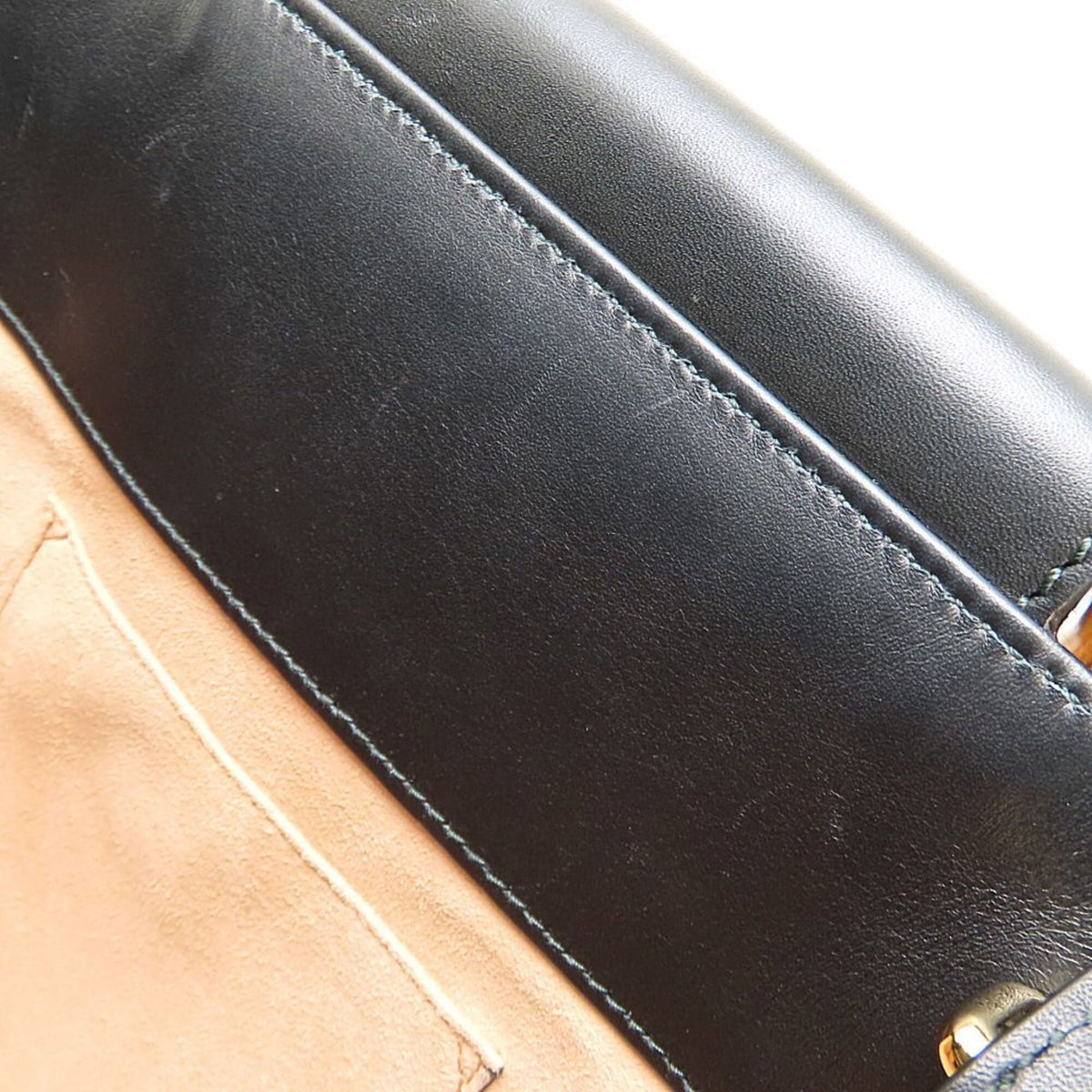 Gucci Black Bamboo Leather Handbag (Pre-Owned)