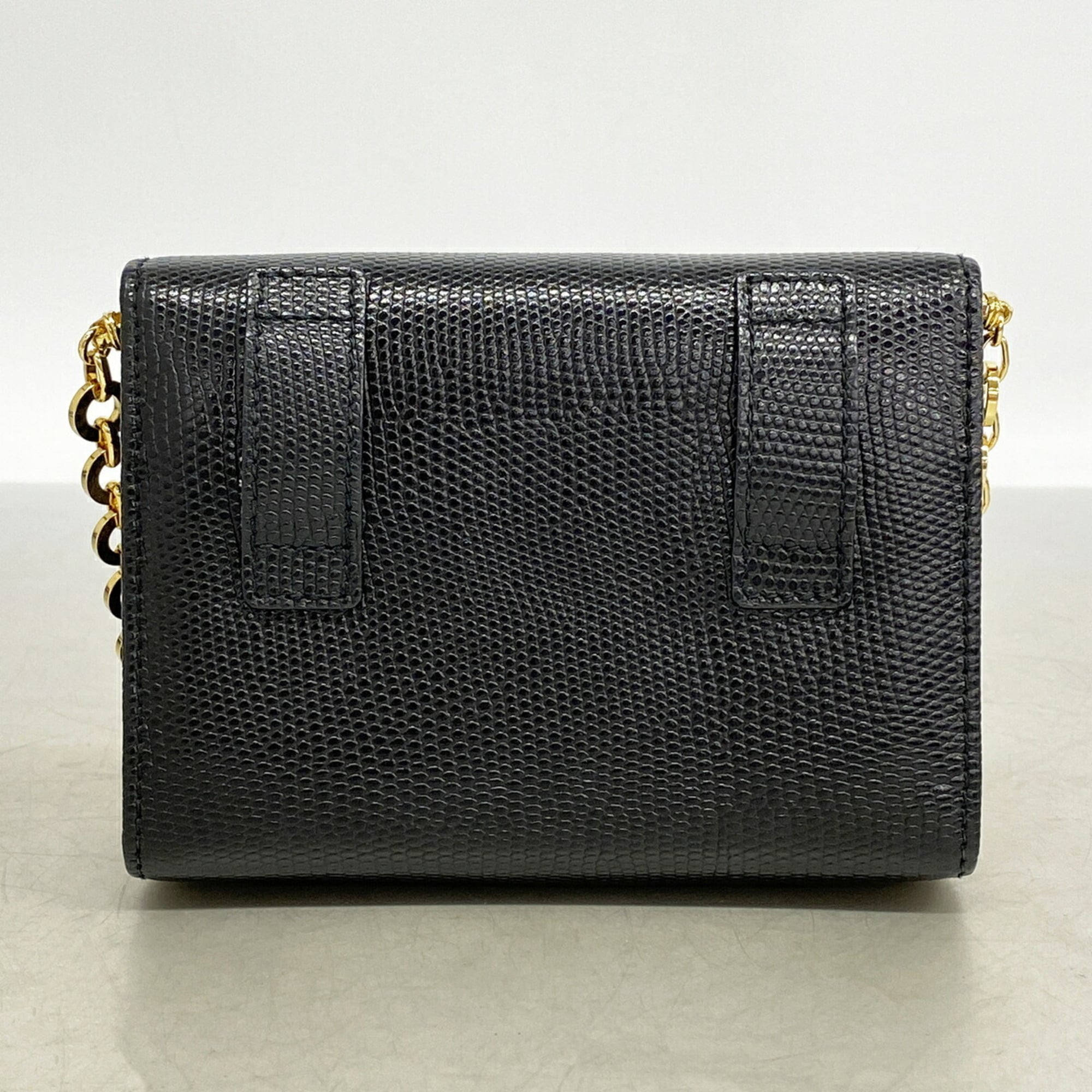 Salvatore Ferragamo Black Leather Shoulder Bag (Pre-Owned)