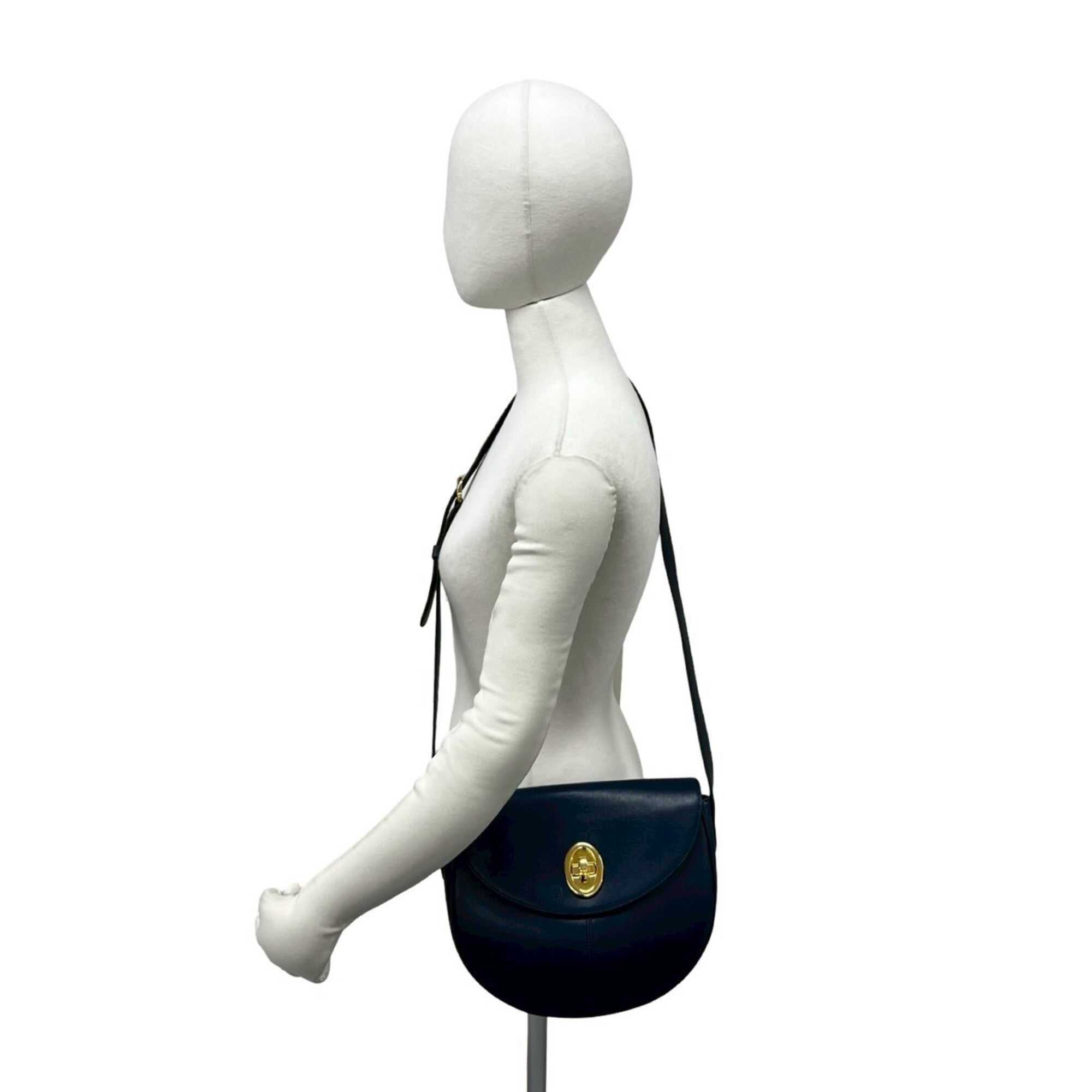 Christian Dior Navy Leather Shoulder Bag (Pre-Owned)