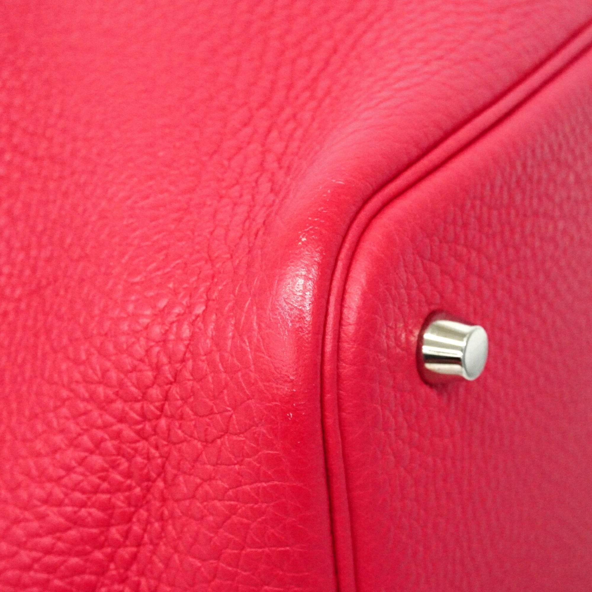 Hermes Pink Taurillon Clemence Leather Handbag (Pre-Owned)