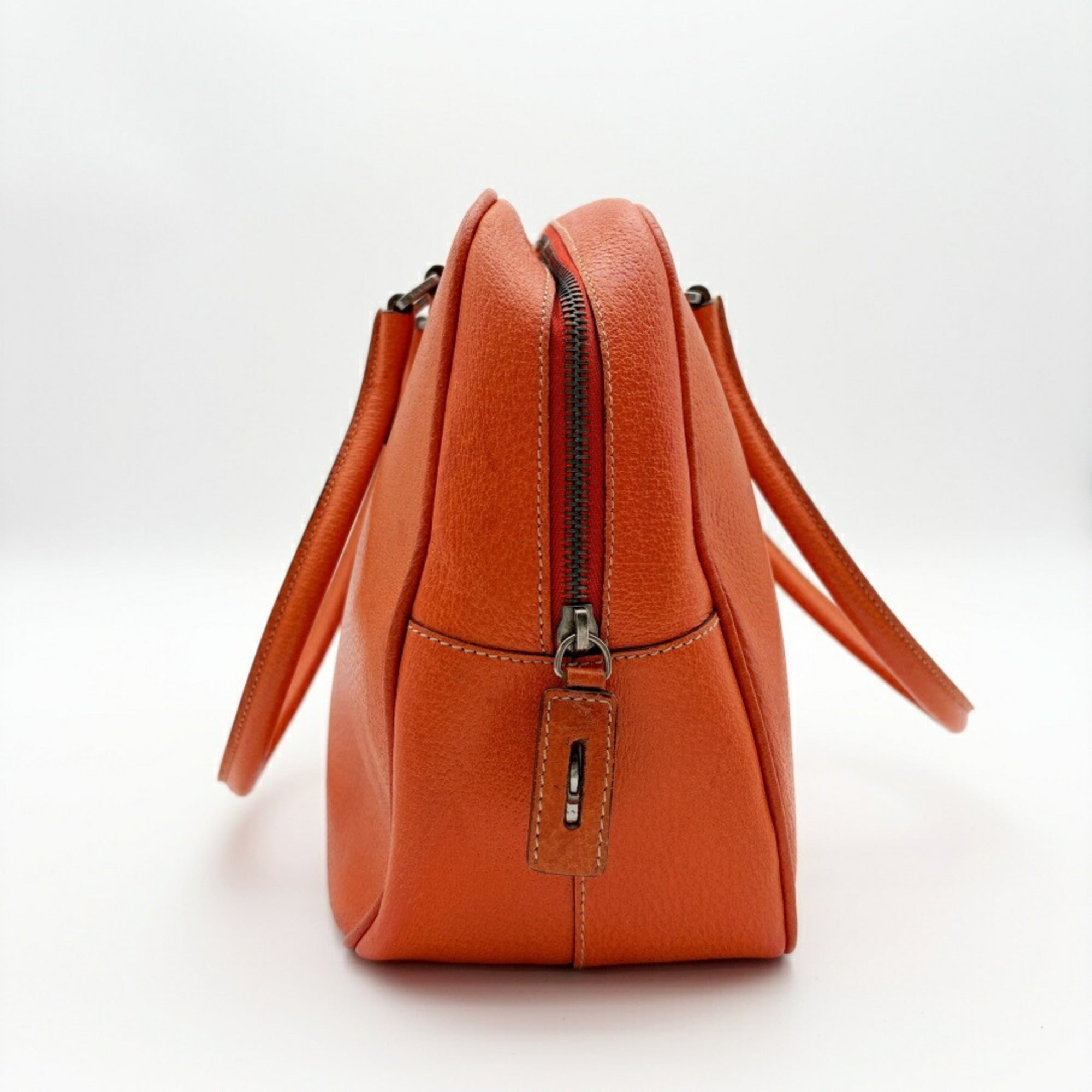 Prada Orange Leather Boston Bag (Pre-Owned)
