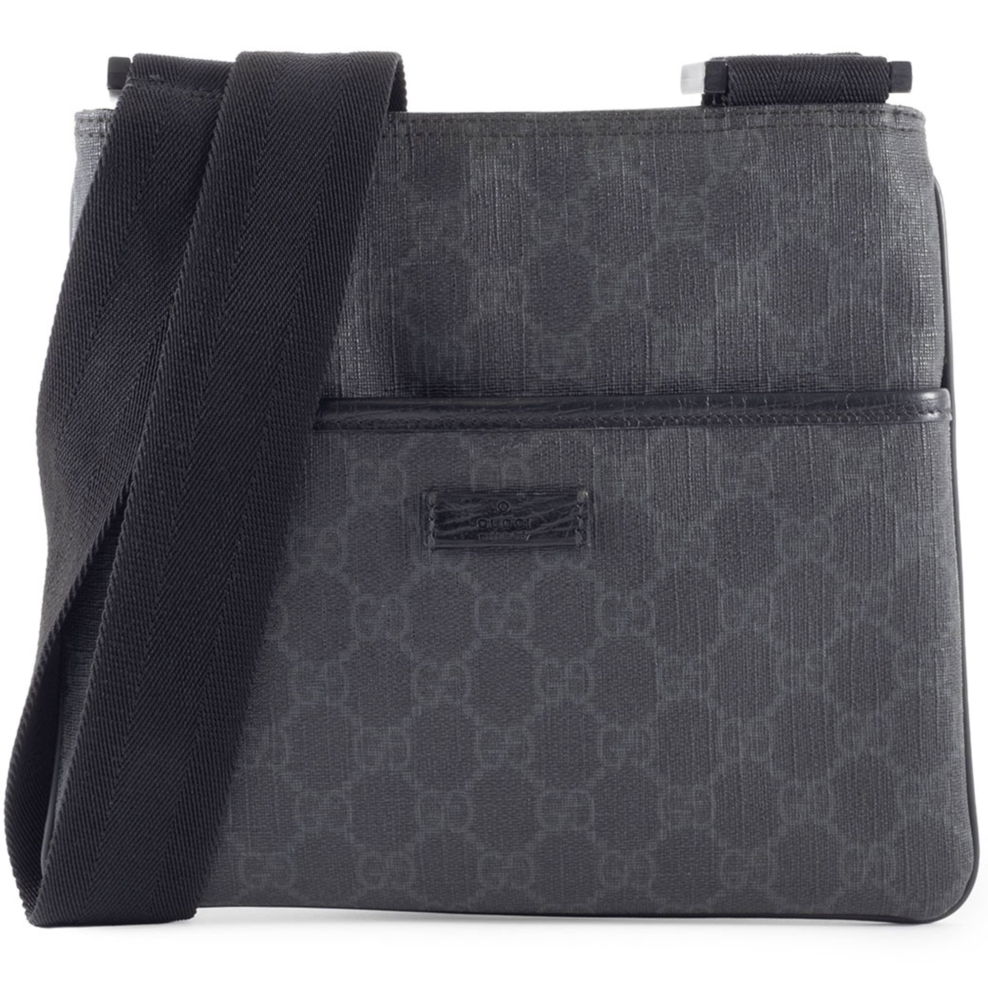 Gucci Gray Gg Supreme Leather Shoulder Bag (Pre-Owned)