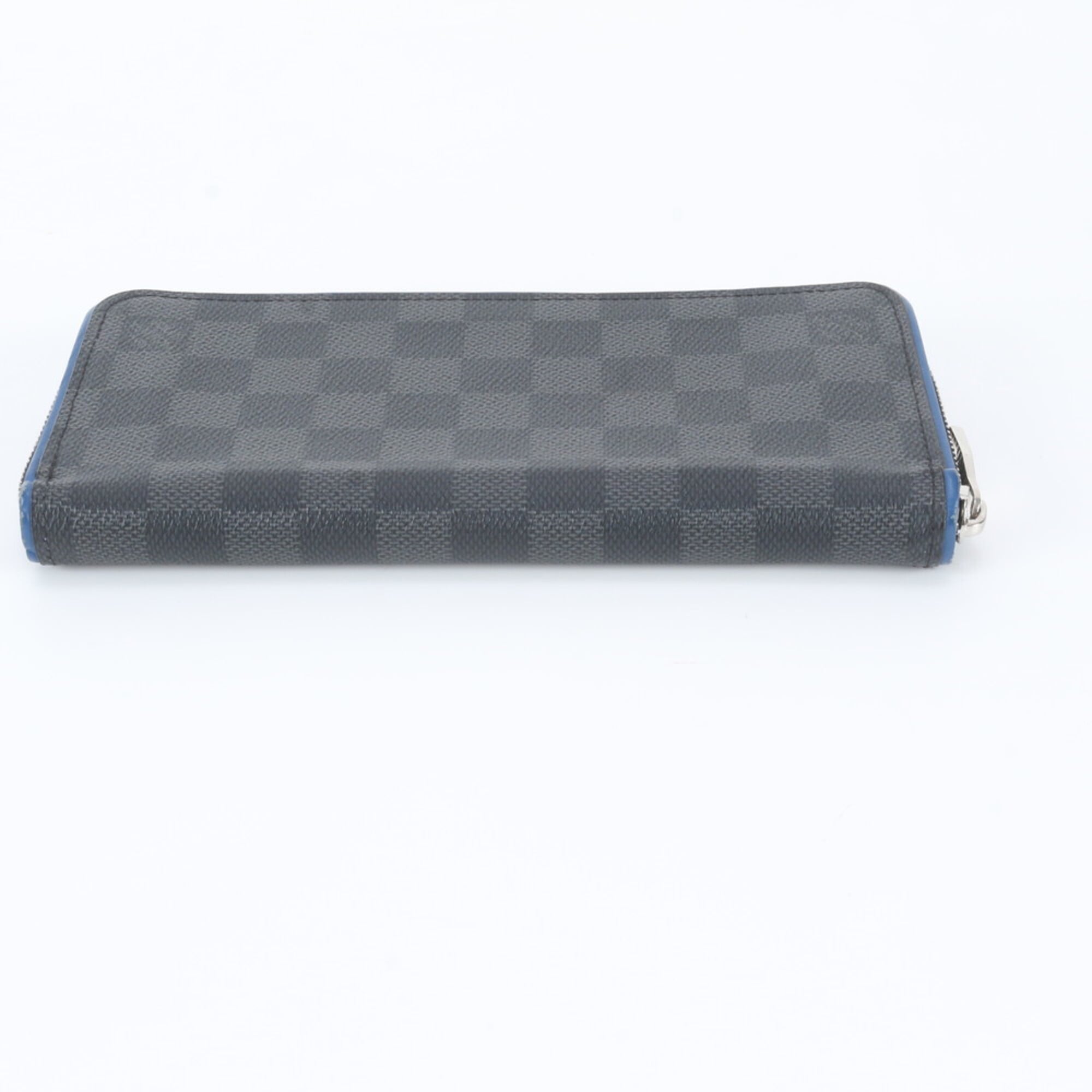 Louis Vuitton Black Blue Leather Coated Canvas Long Wallet (Bi-Fold) (Pre-Owned)