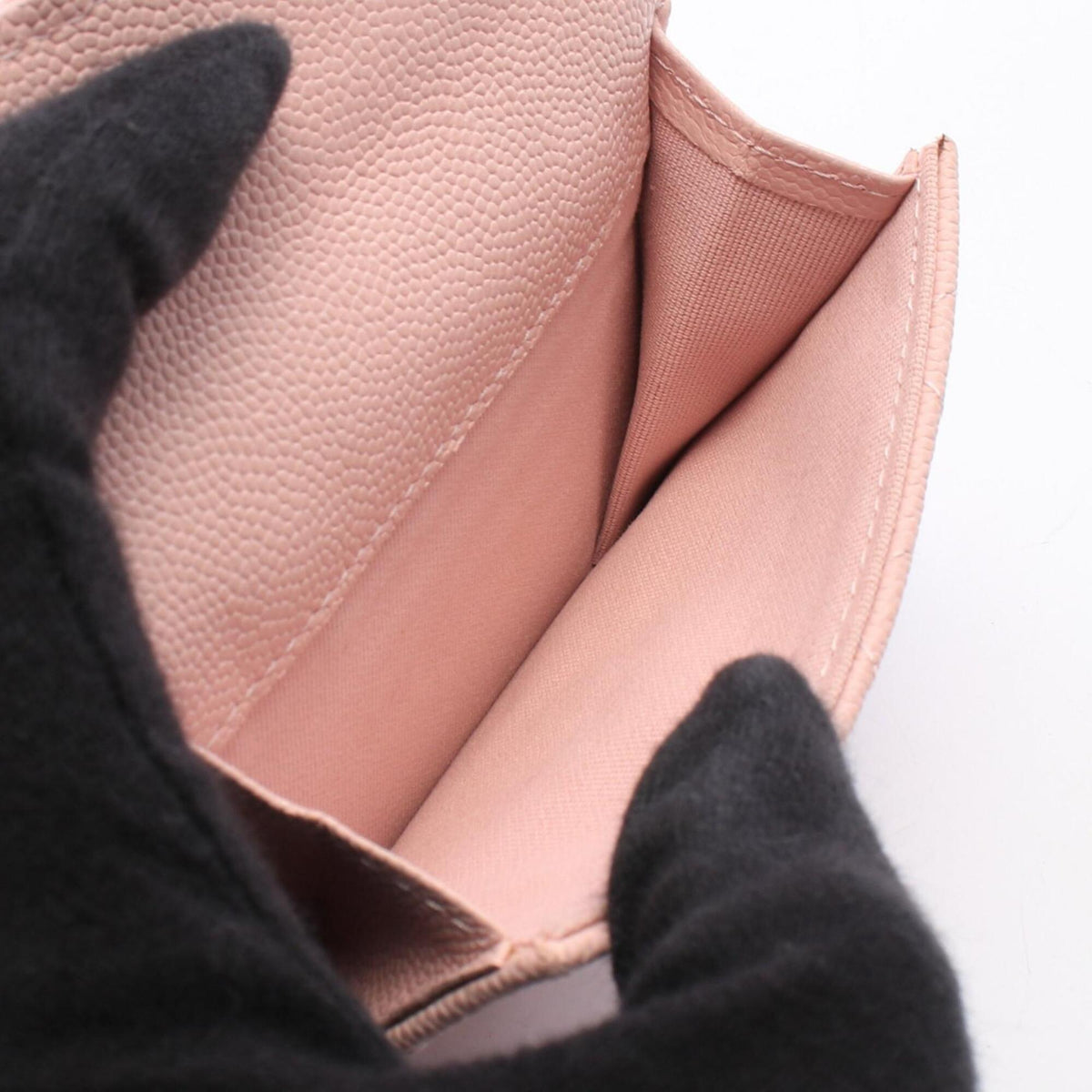 Chanel Pink Grained Calfskin Wallet (Tri-Fold) (Pre-Owned)