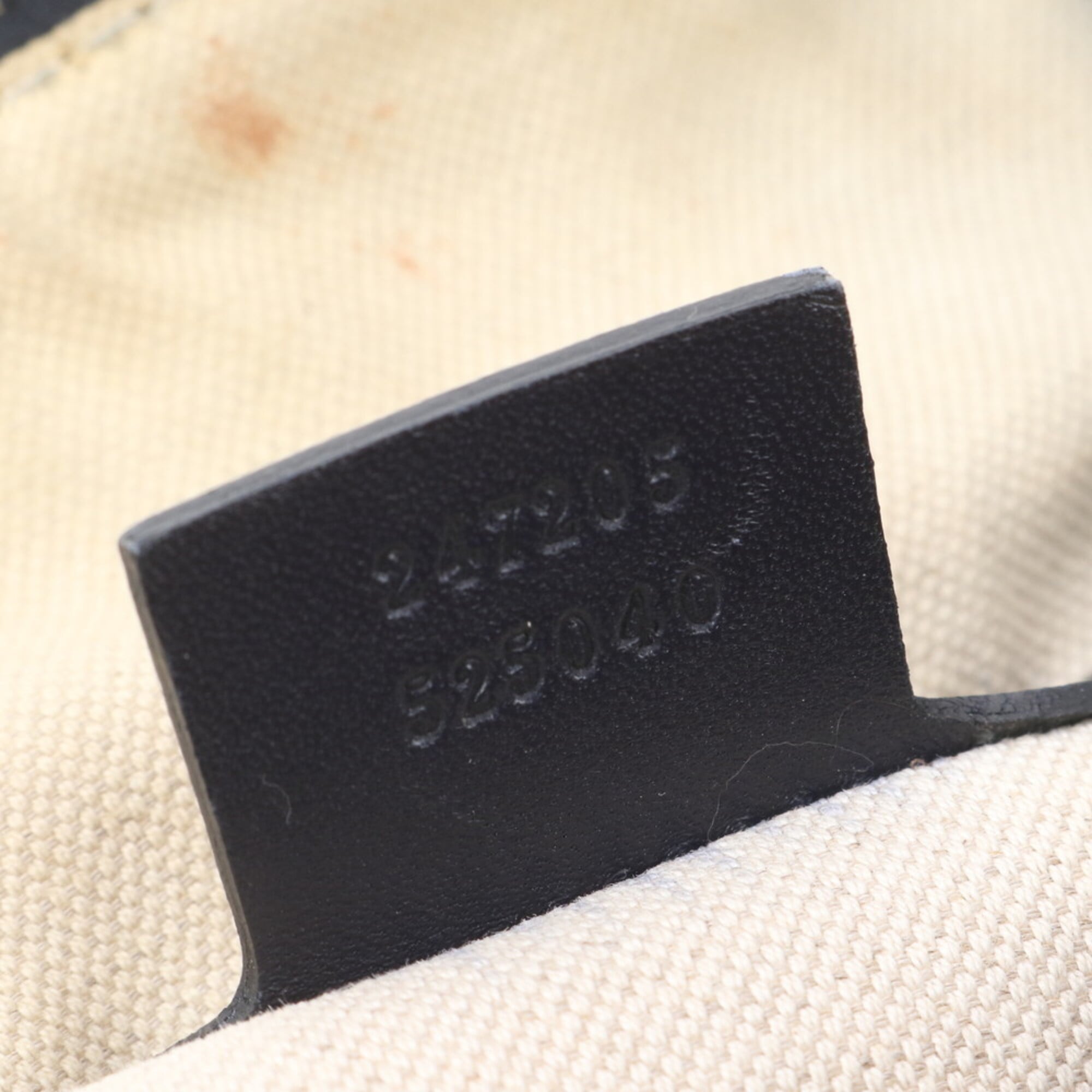 Gucci Gray Navy Leather Canvas Handbag Tote Bag (Pre-Owned)