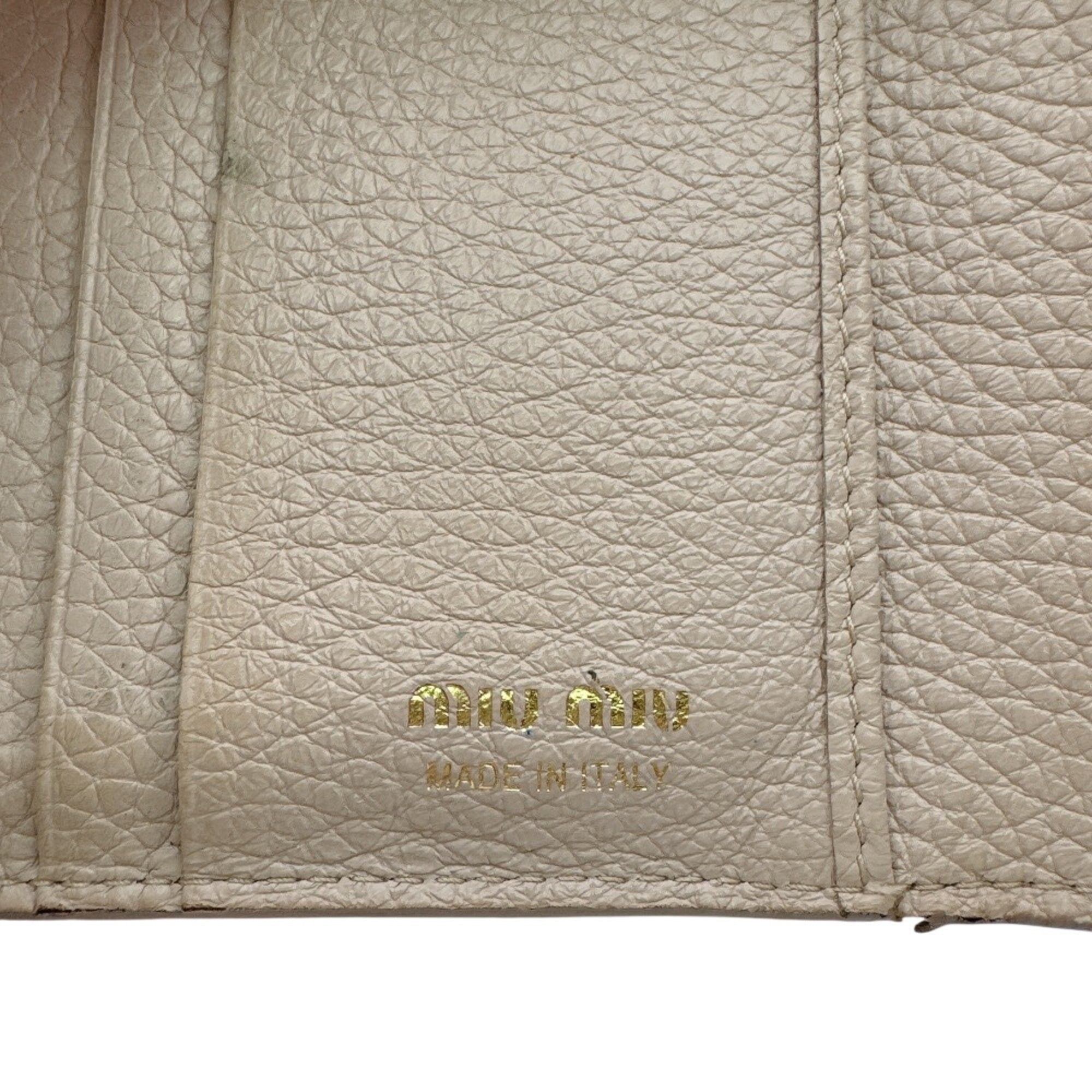 Miu Miu Beige Pink Leather Wallet (Tri-Fold) (Pre-Owned)