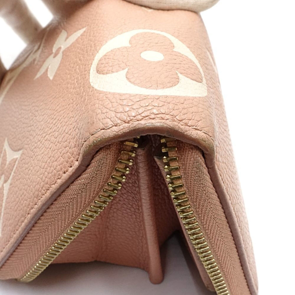 Louis Vuitton Monogram Empreinte Beige Leather Long Wallet (Bi-Fold) (Pre-Owned)