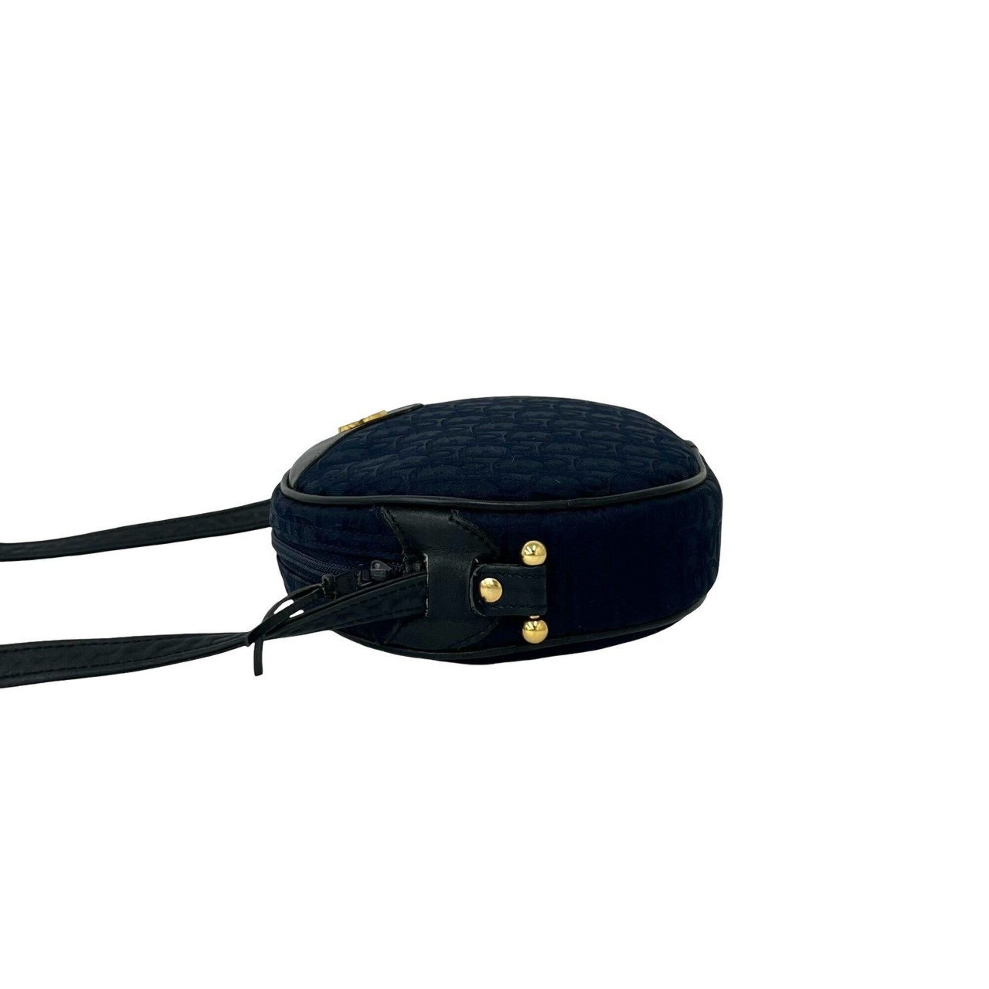 Christian Dior Navy Canvas Leather Pochette Shoulder Bag (Pre-Owned)