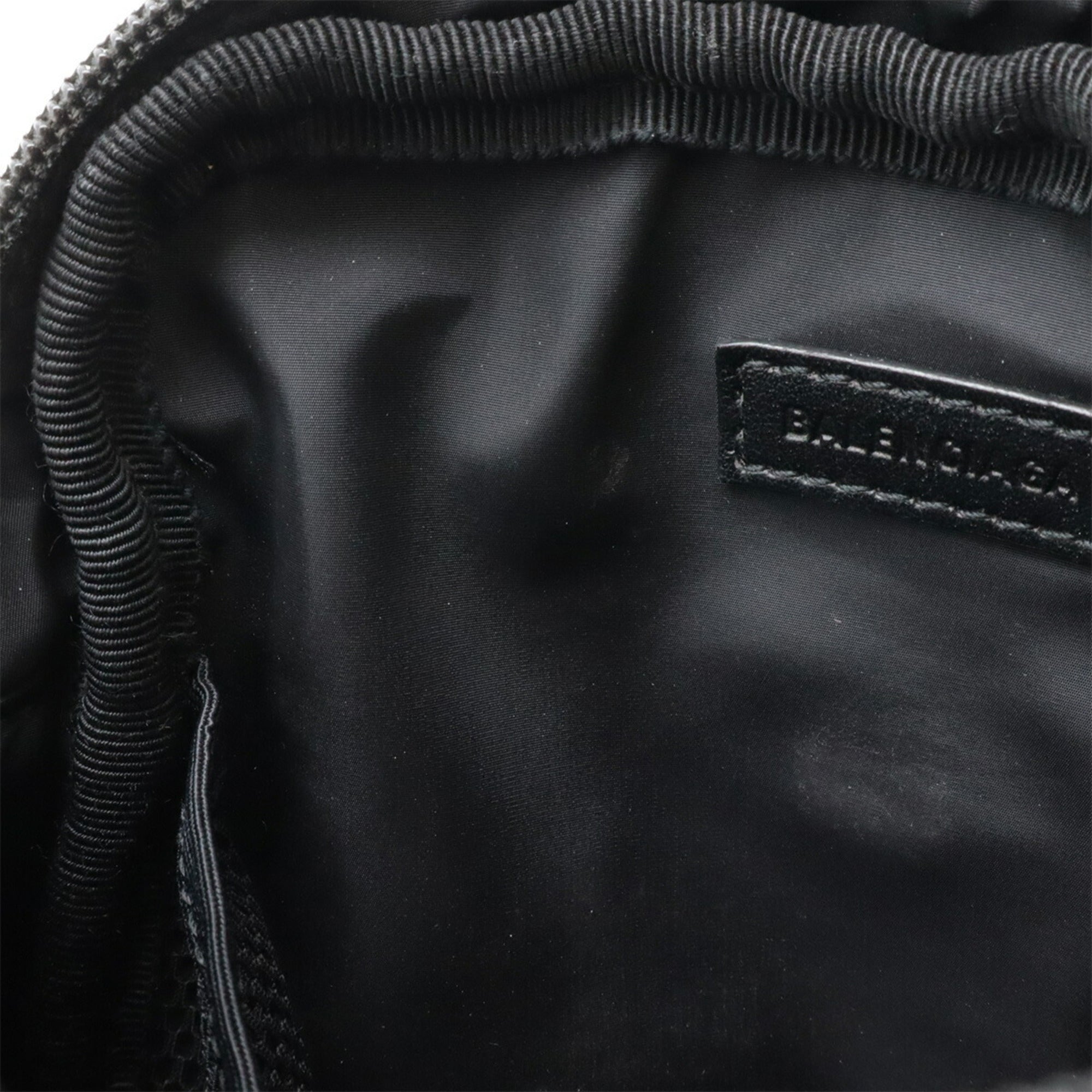 Balenciaga Black White Nylon Canvas Handbag Pochette Shoulder Bag (Pre-Owned)