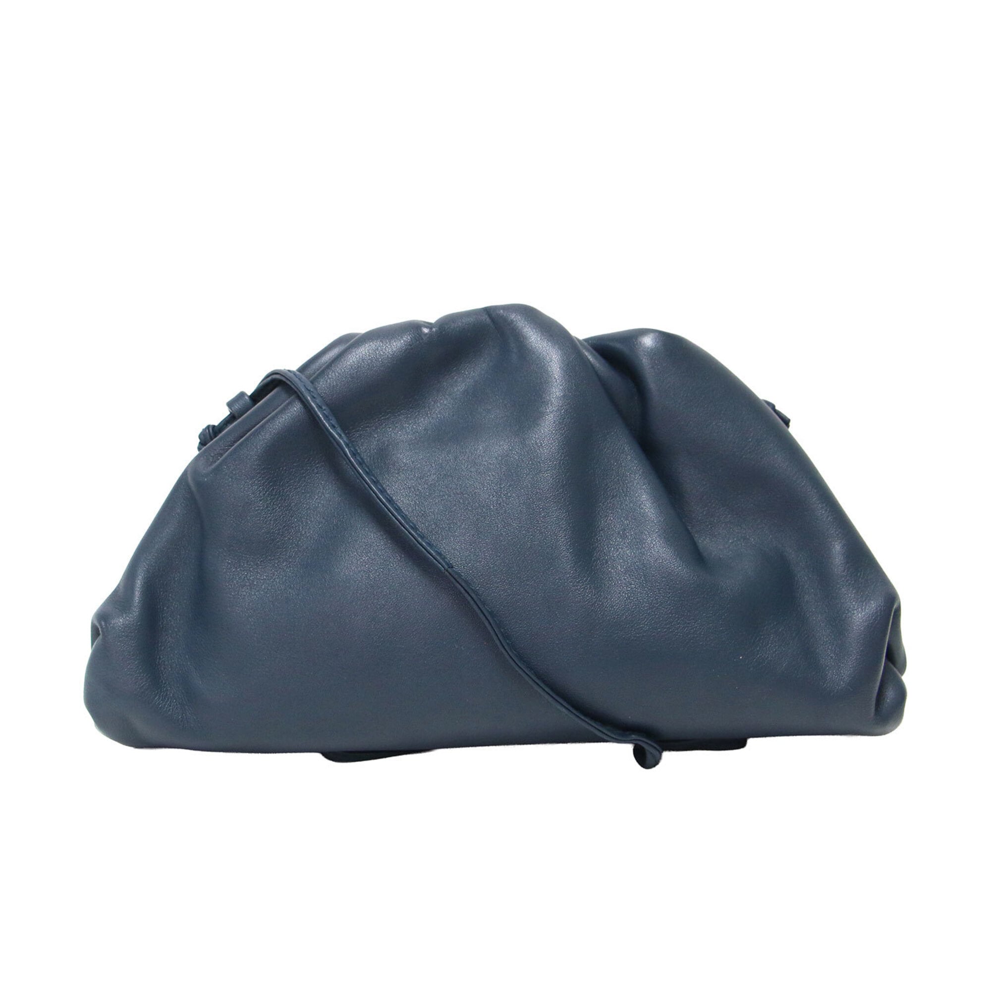 Bottega Veneta Navy Leather Pochette Shoulder Bag (Pre-Owned)