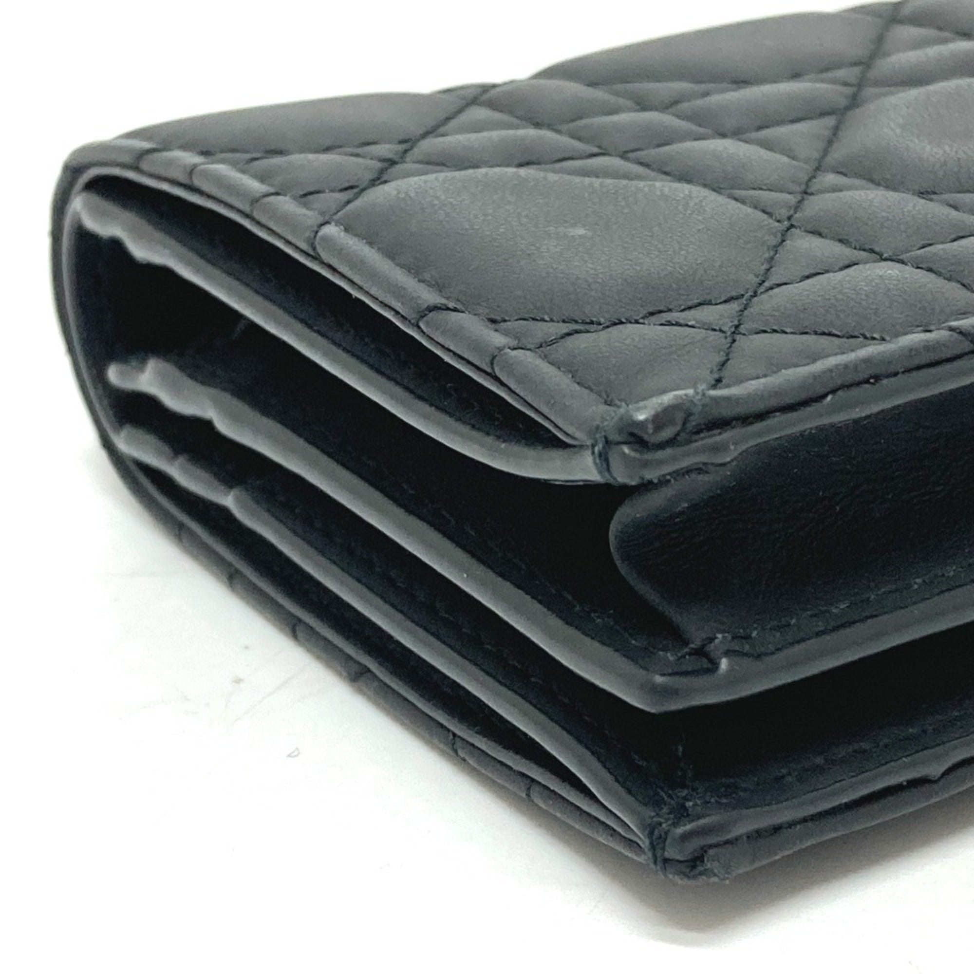 Christian Dior Black Leather Wallet (Bi-Fold) (Pre-Owned)