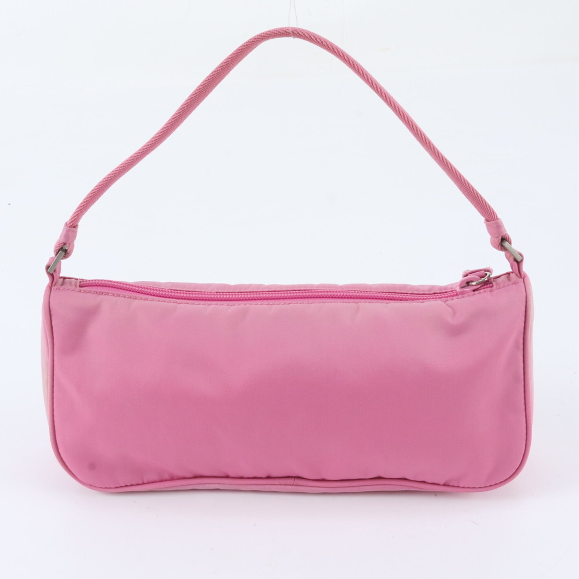 Prada Pink Nylon Leather Handbag Pouch (Pre-Owned)