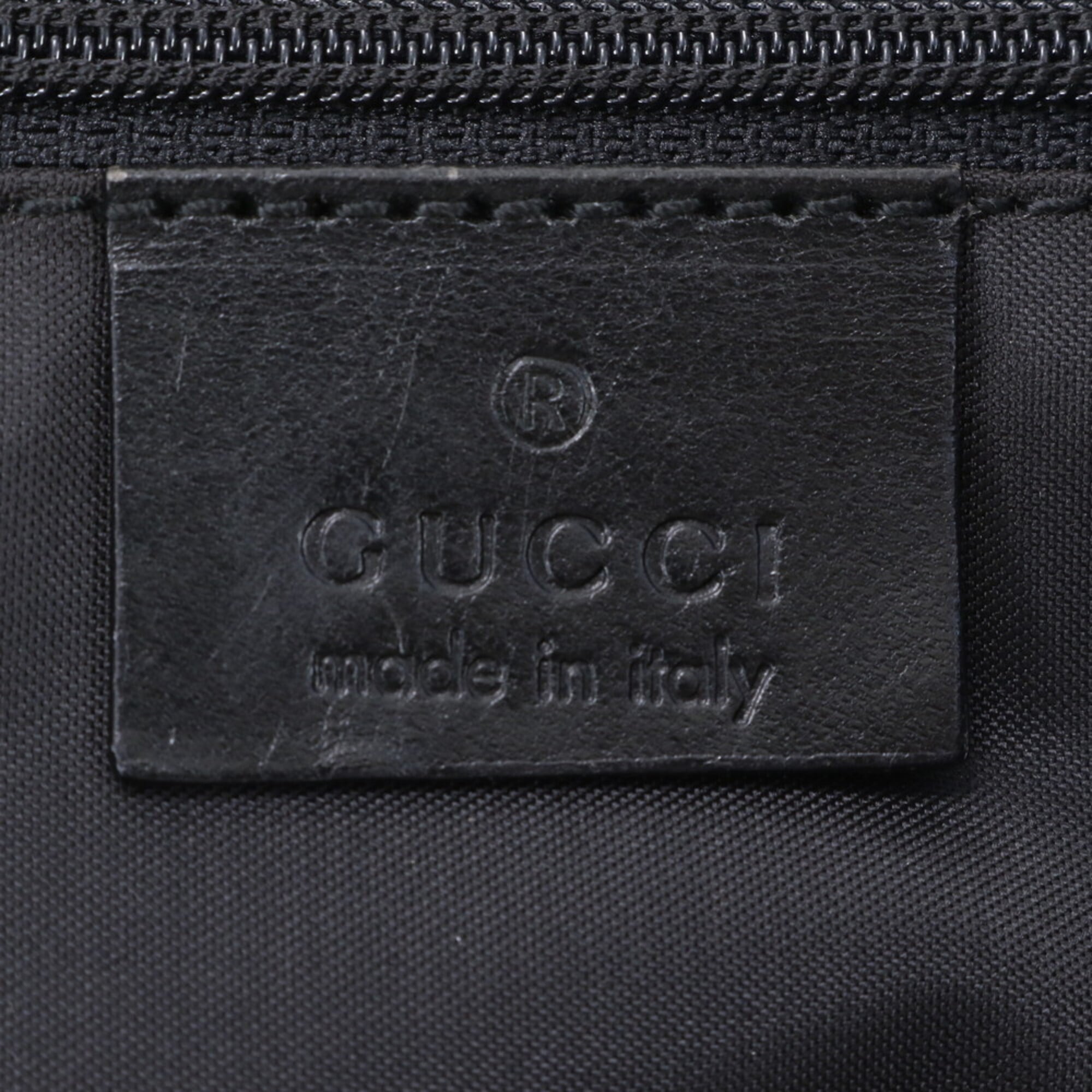 Gucci Black Leather Nylon Handbag Shoulder Bag Tote Bag (Pre-Owned)