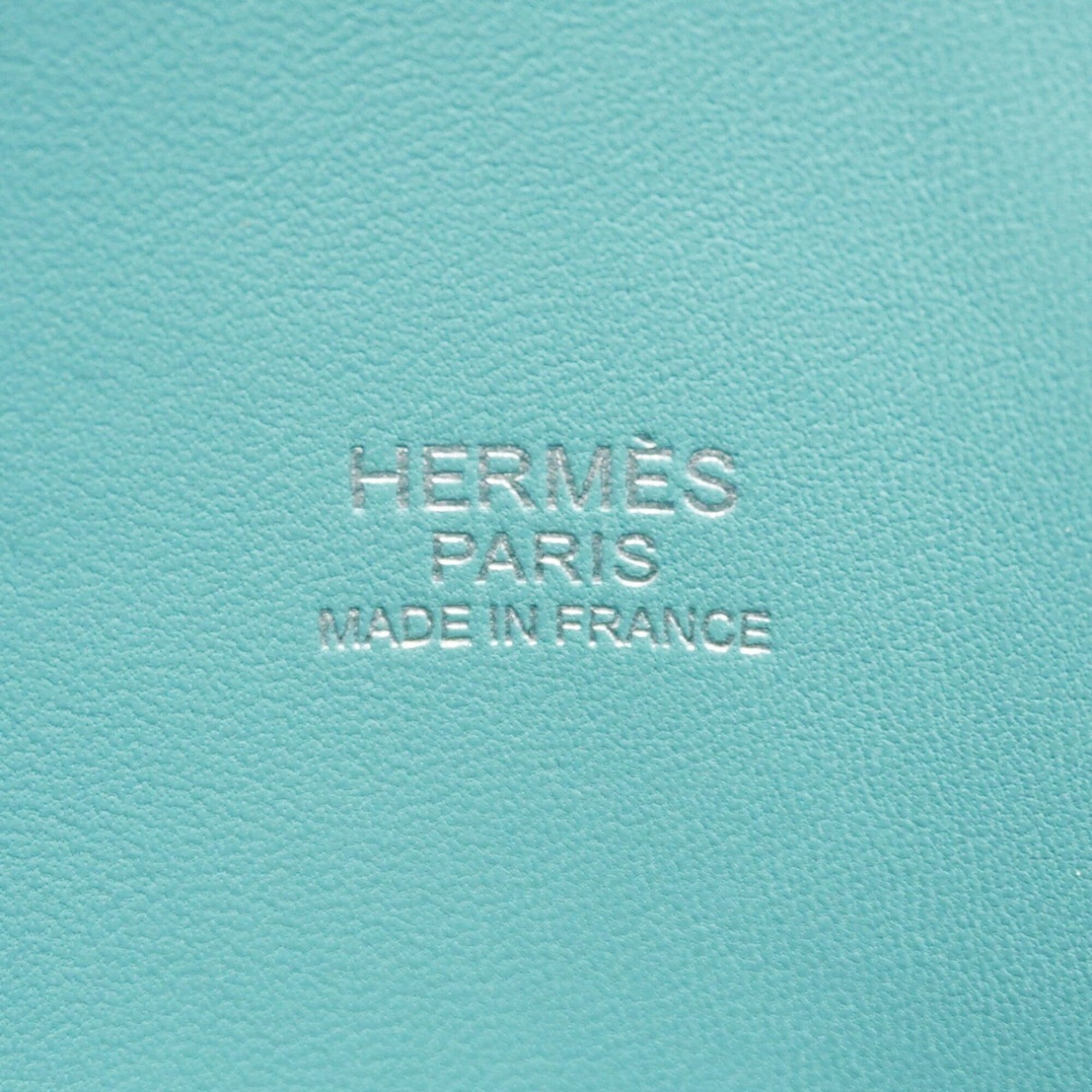 Hermes Blue Atoll Taurillon Clemence Leather Handbag (Pre-Owned)