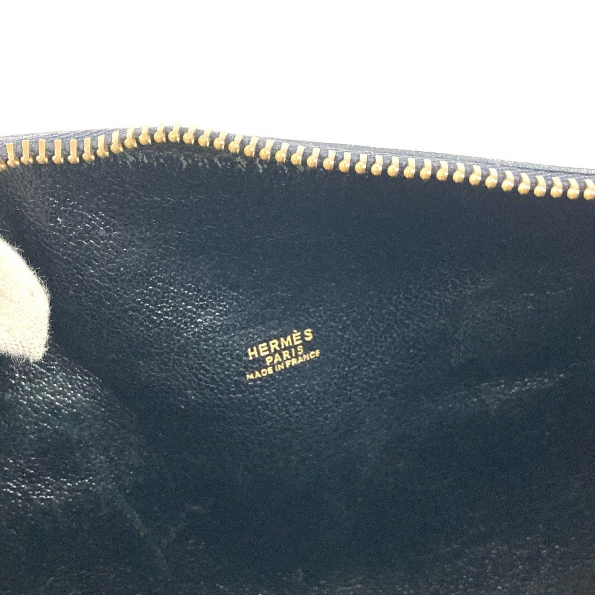 Hermes Black Leather Boston Bag Handbag (Pre-Owned)