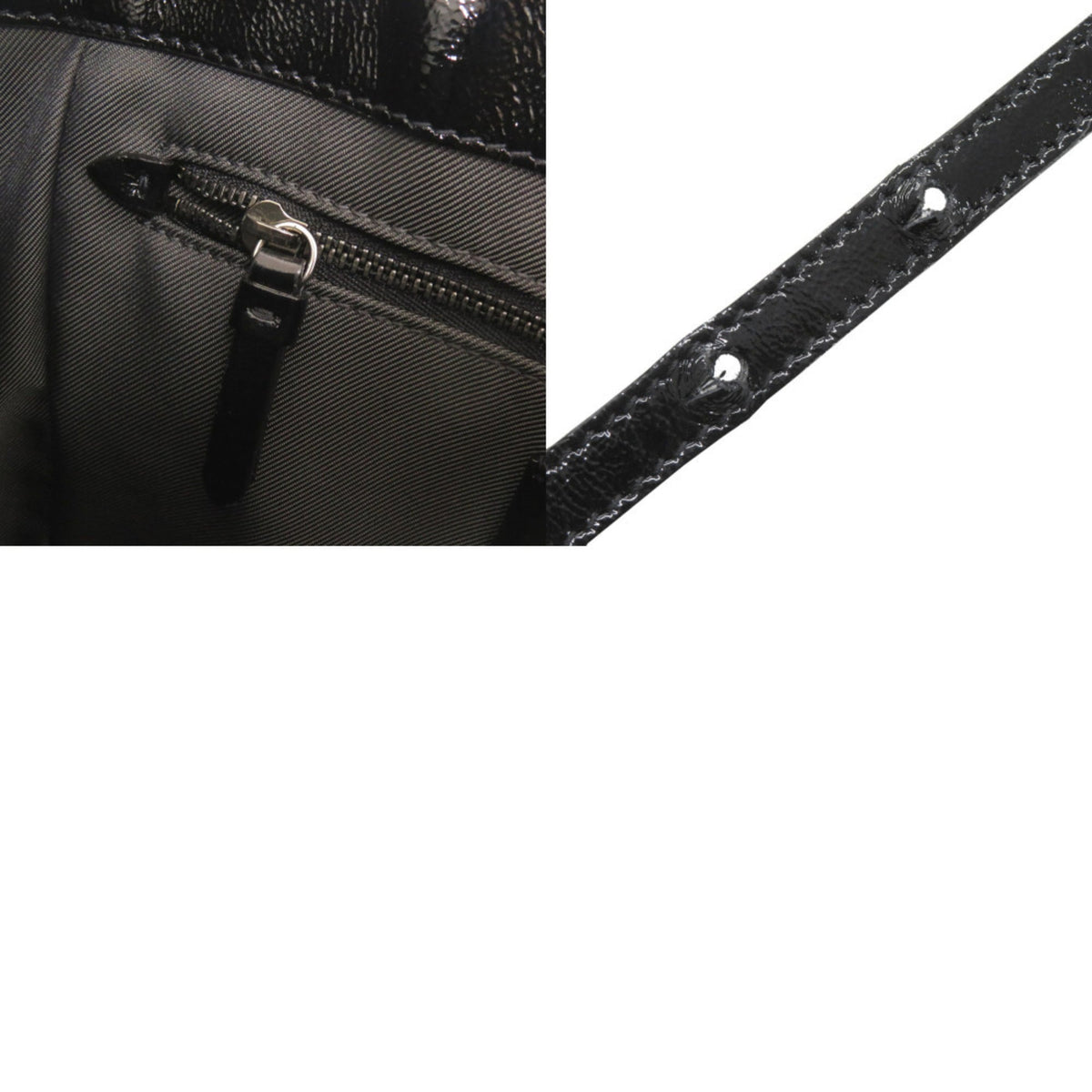 Jimmy Choo Black Patent Leather Handbag Shoulder Bag (Pre-Owned)