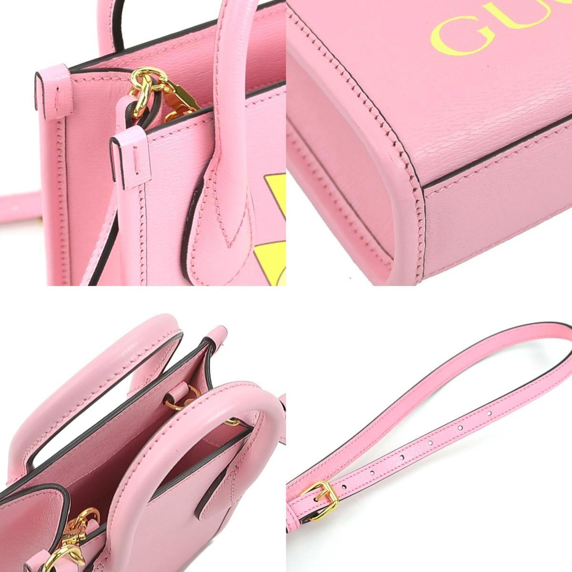 Gucci Pink Leather Handbag Shoulder Bag (Pre-Owned)