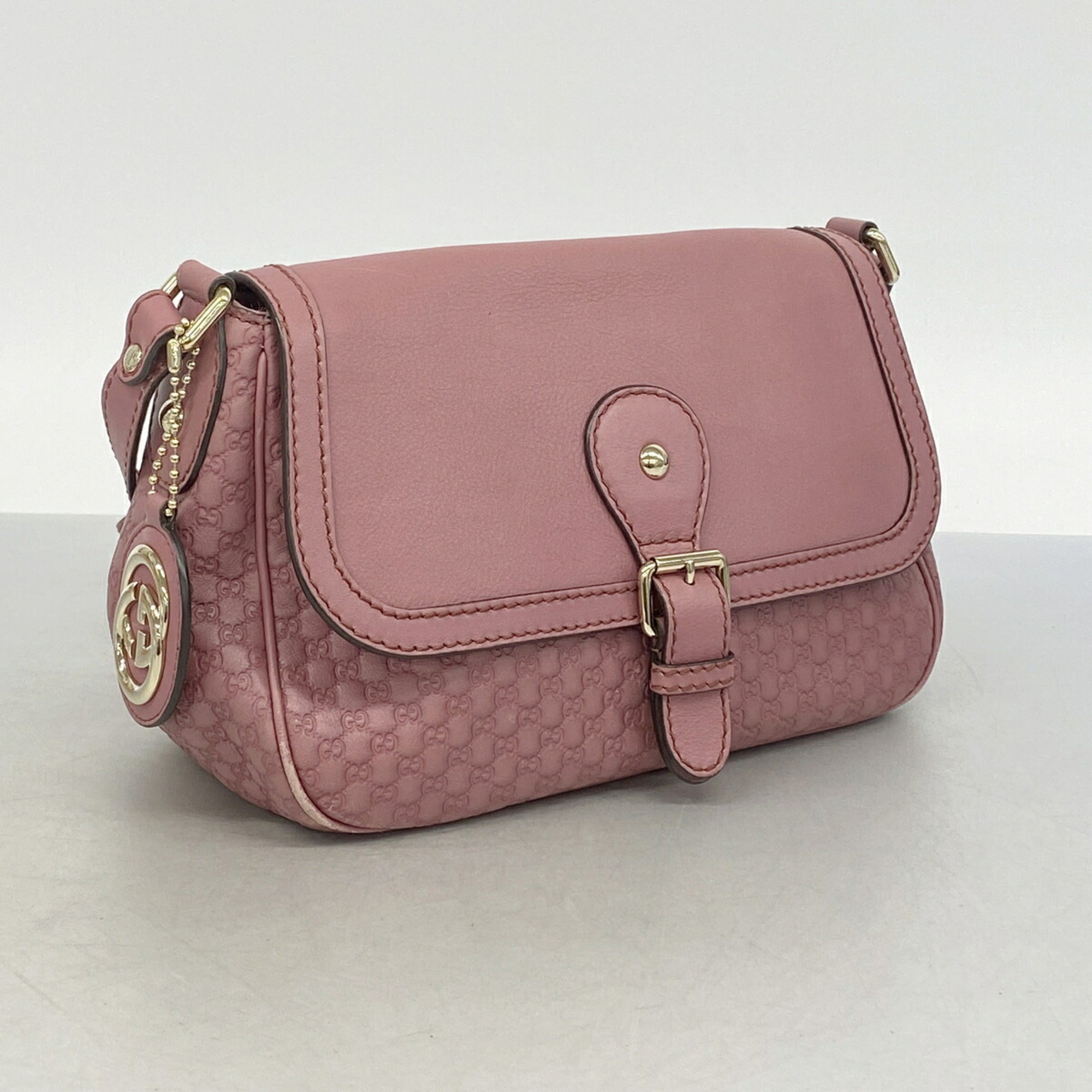 Gucci Pink Leather Shoulder Bag (Pre-Owned)