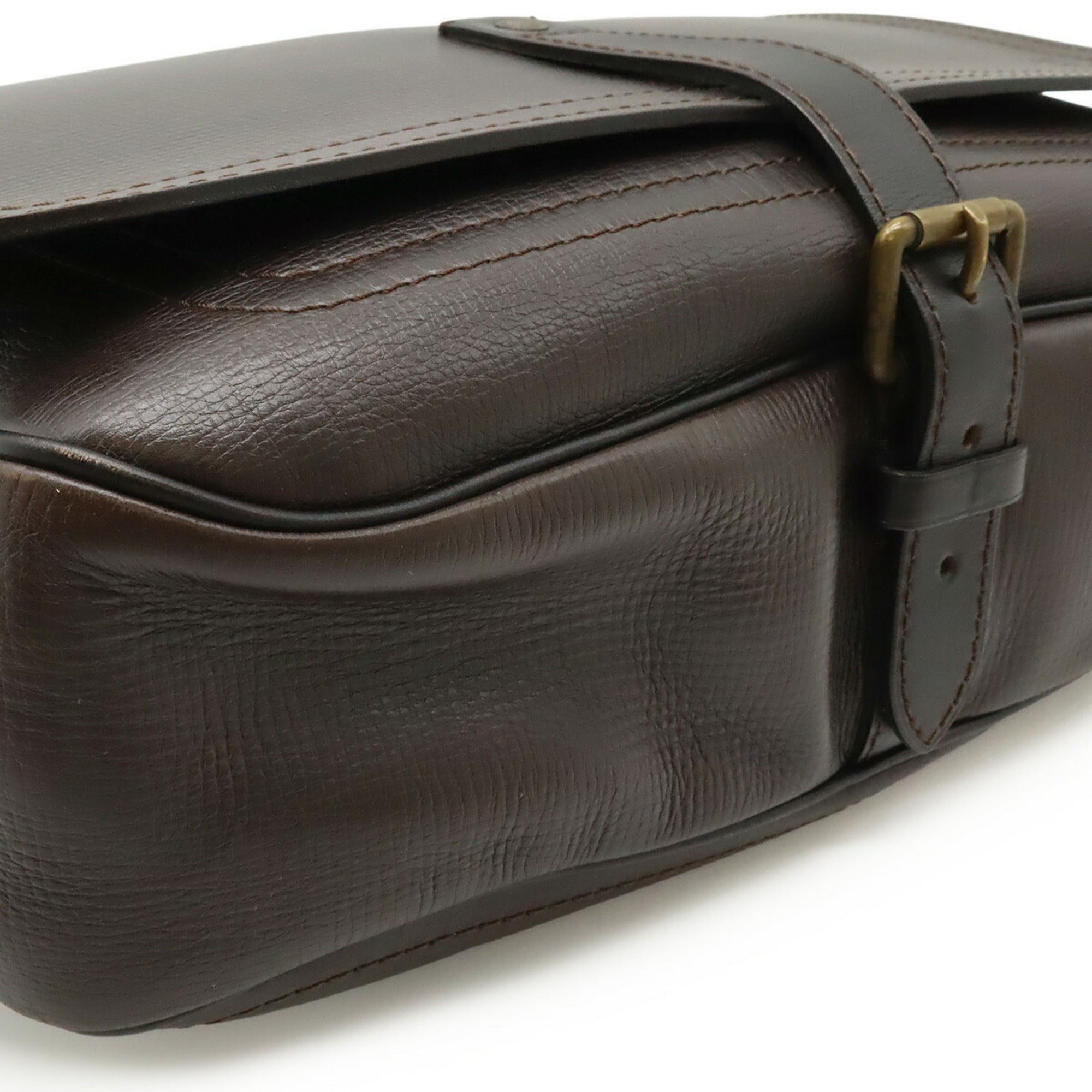 Louis Vuitton Coffee Leather Messenger Bag Shoulder Bag (Pre-Owned)