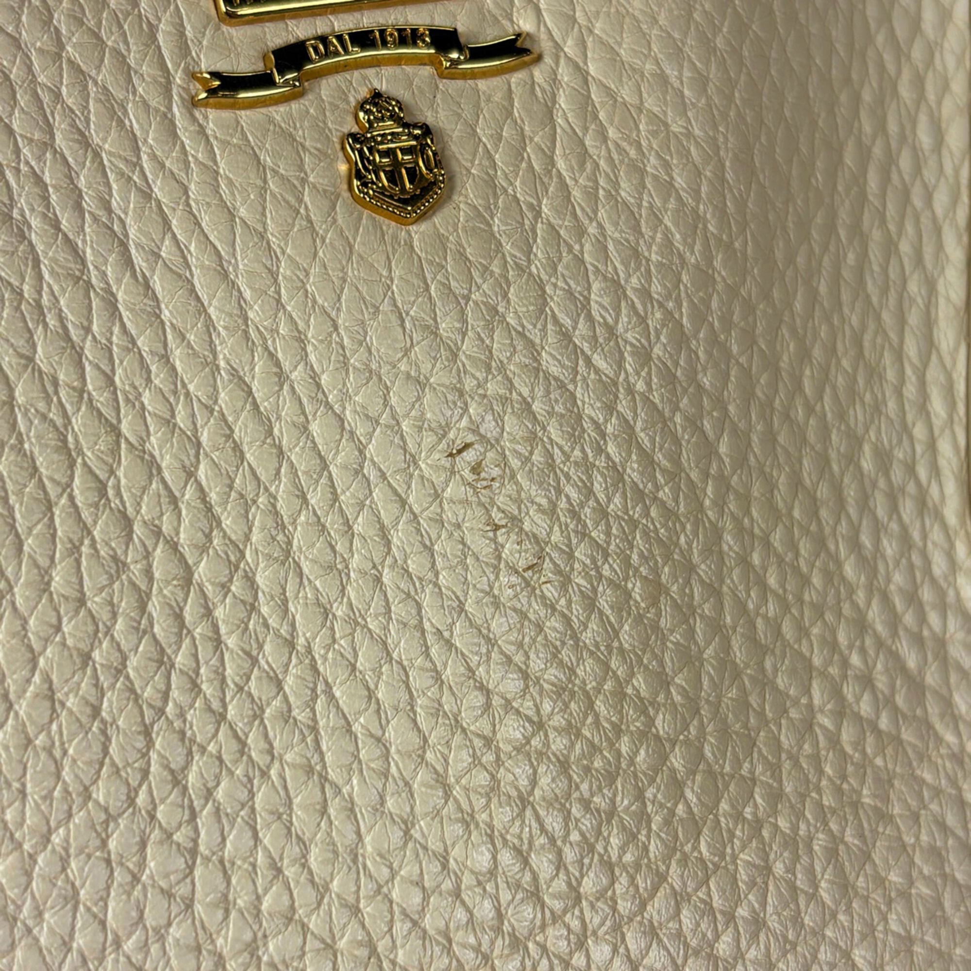 Prada Ivory Leather Handbag Tote Bag (Pre-Owned)