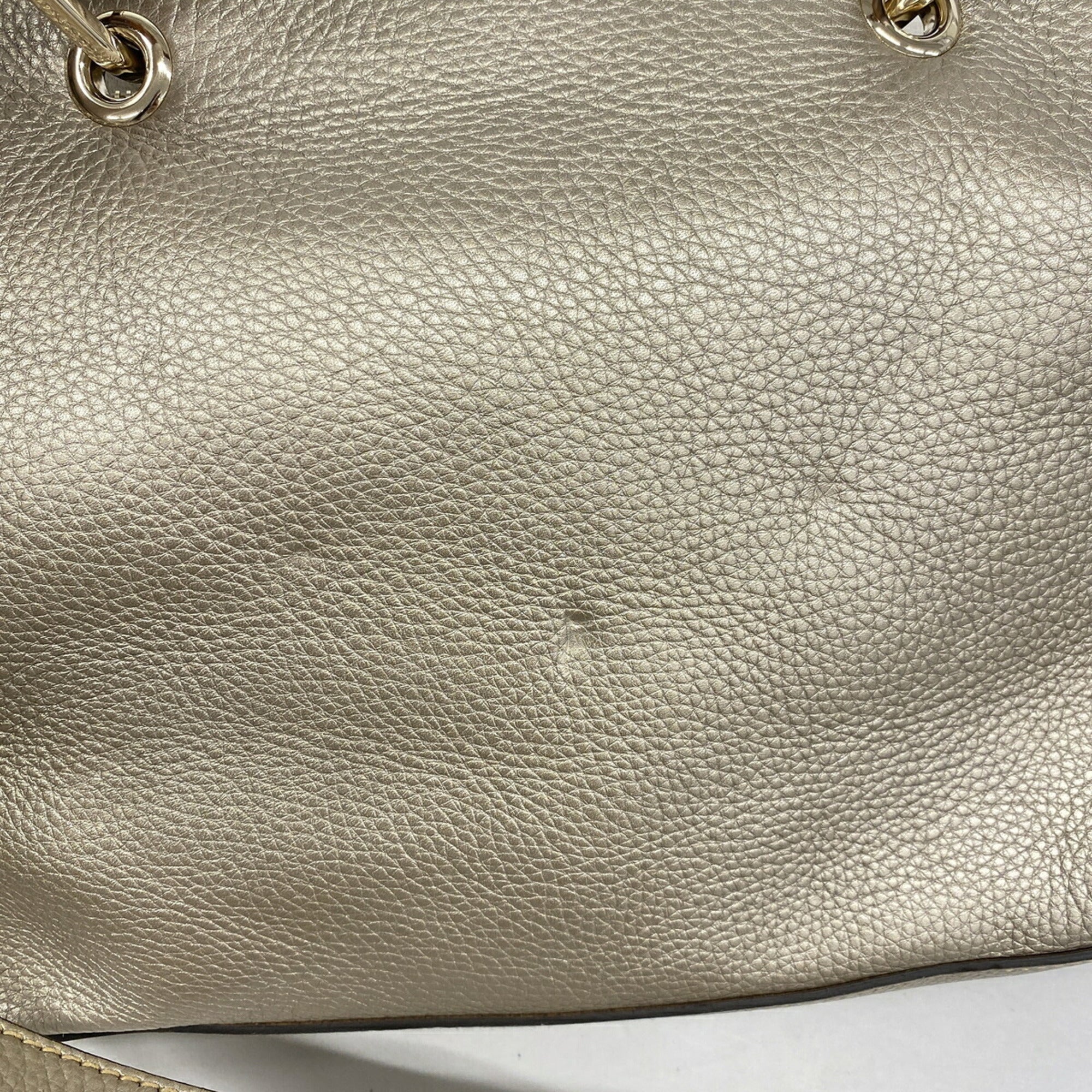 Gucci Silver Leather Handbag (Pre-Owned)