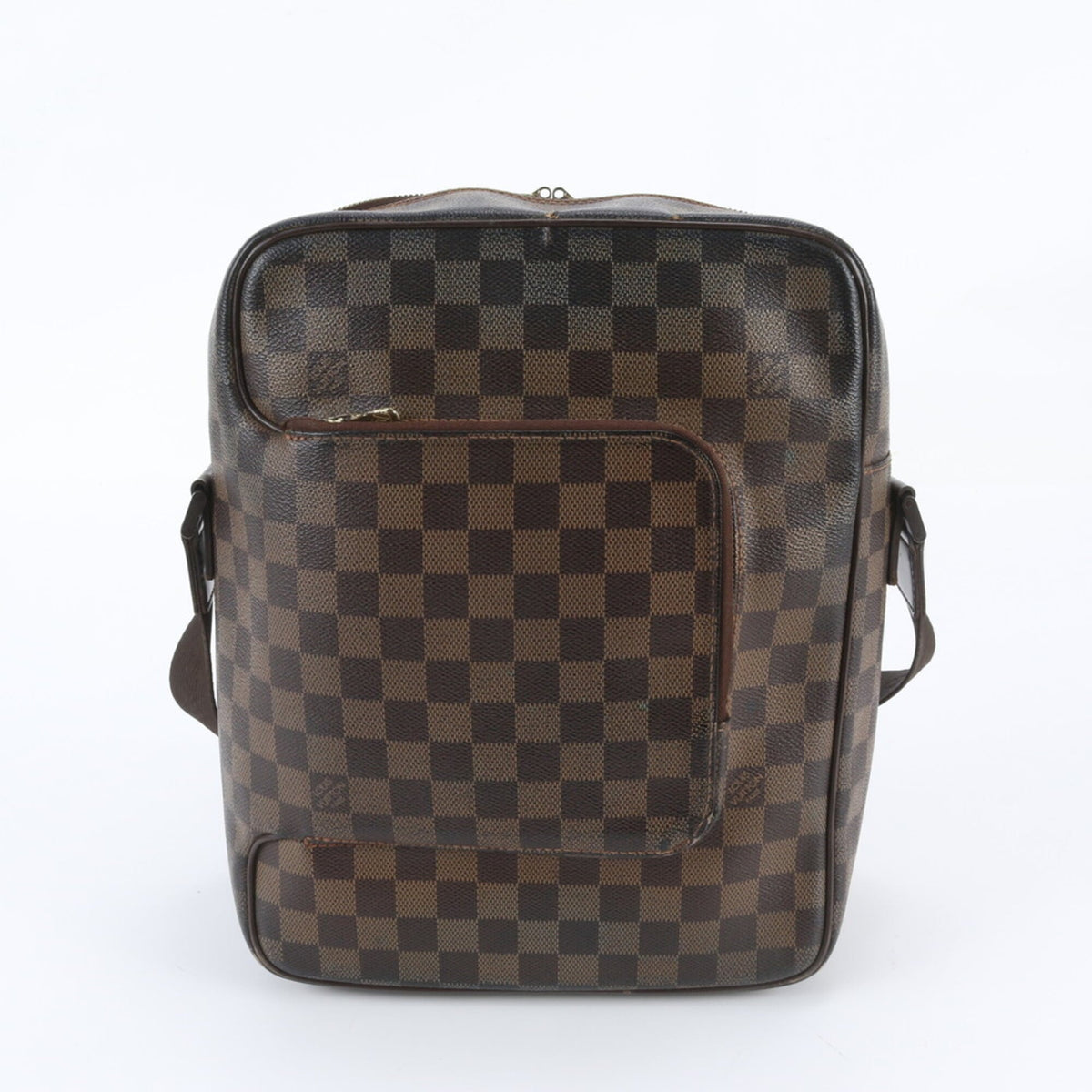 Louis Vuitton Ebene Leather Coated Canvas Messenger Bag Shoulder Bag (Pre-Owned)