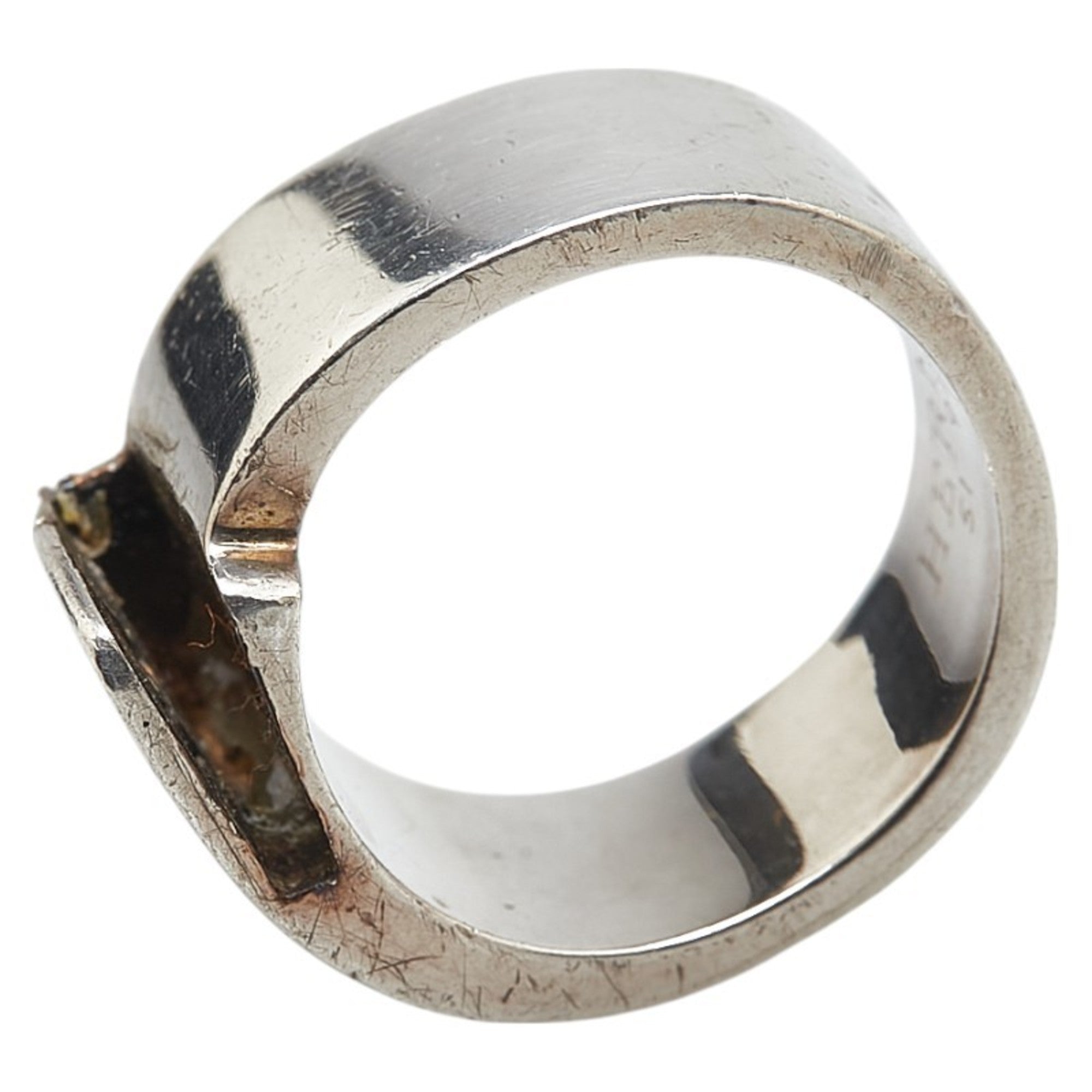 Hermes Silver 925 Band Ring (Pre-Owned)